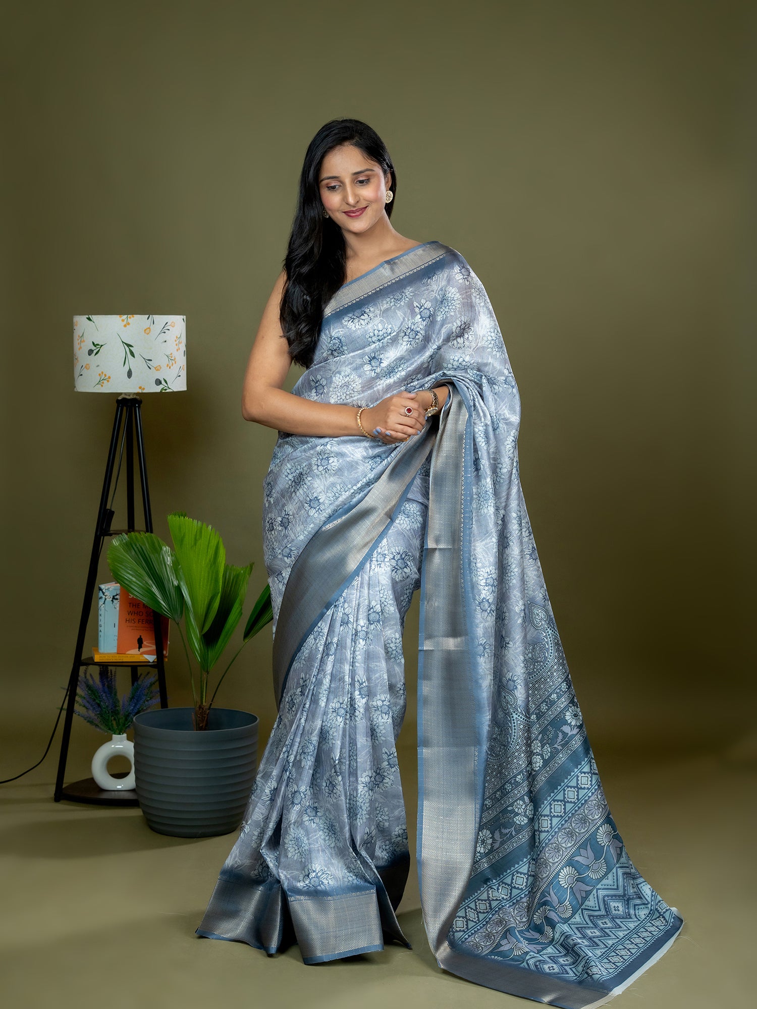 Ajrakh Art Silk Saree