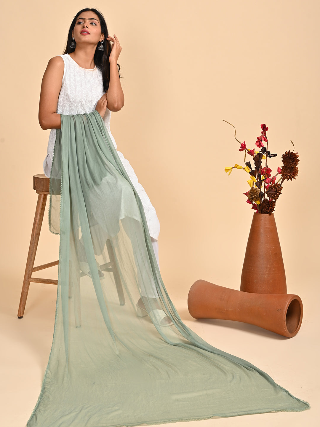 Solid Chiffon Dupatta