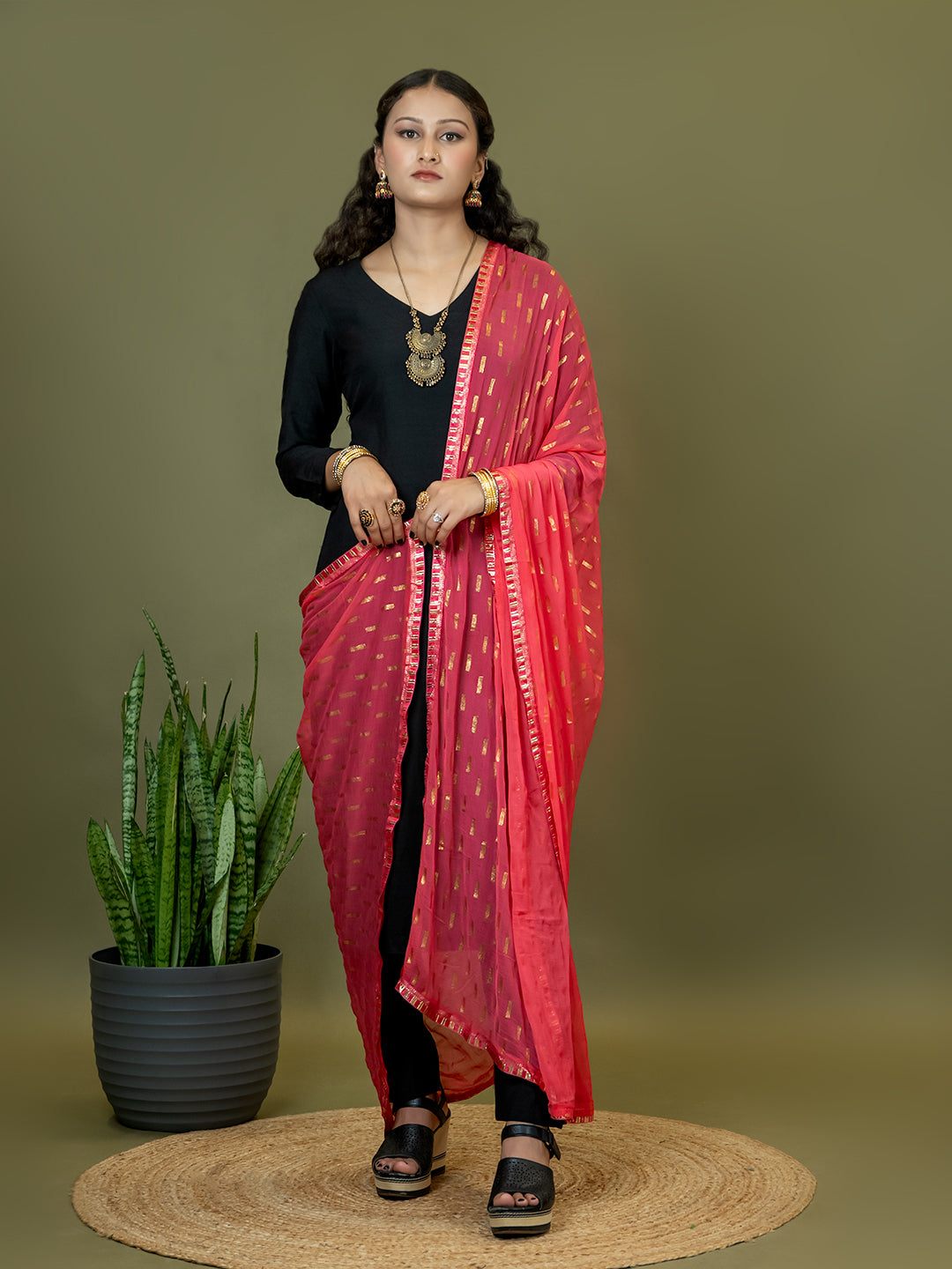 Chiffon Gold Print Dupatta
