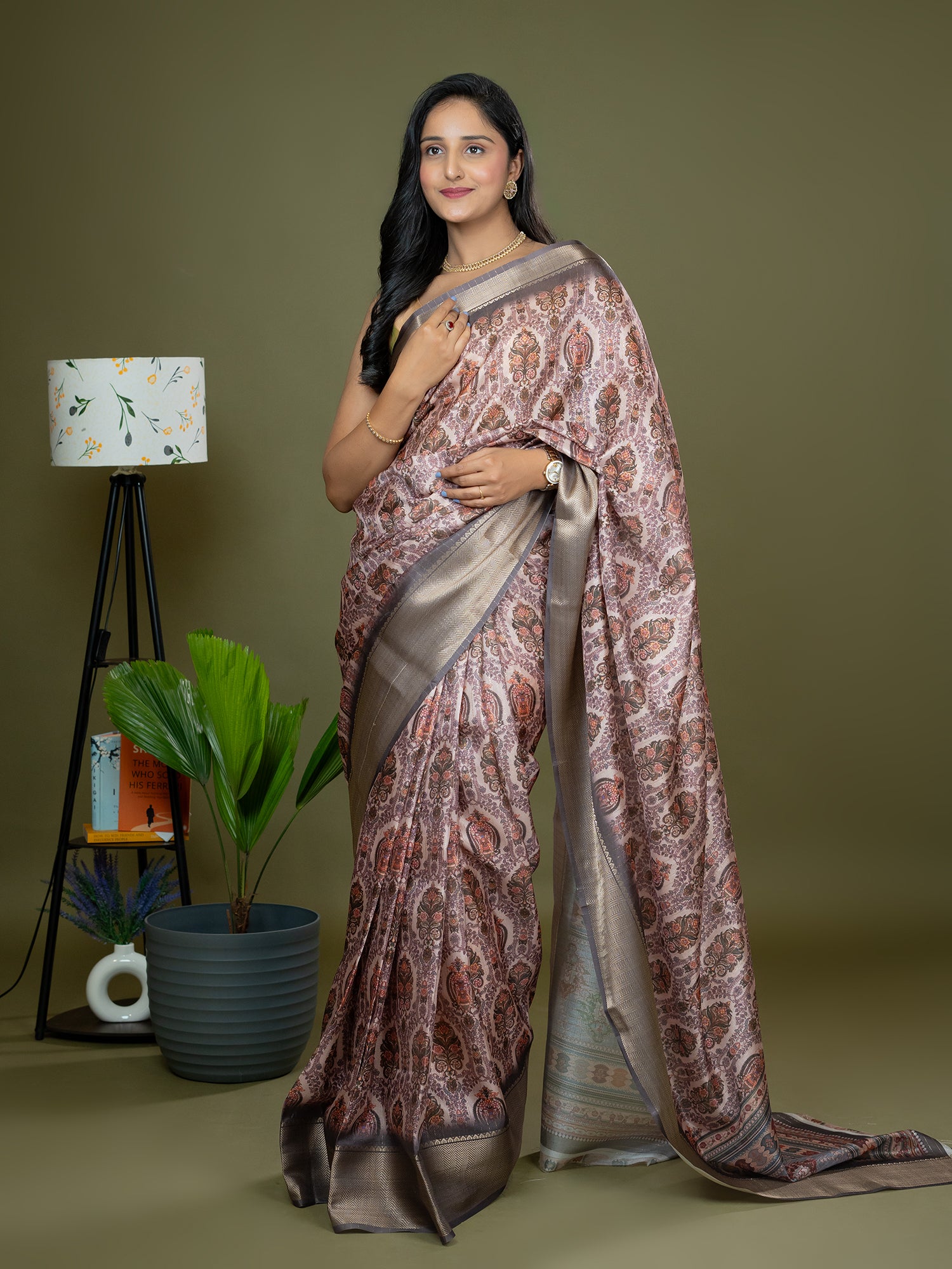 Ajrakh Art Silk Saree
