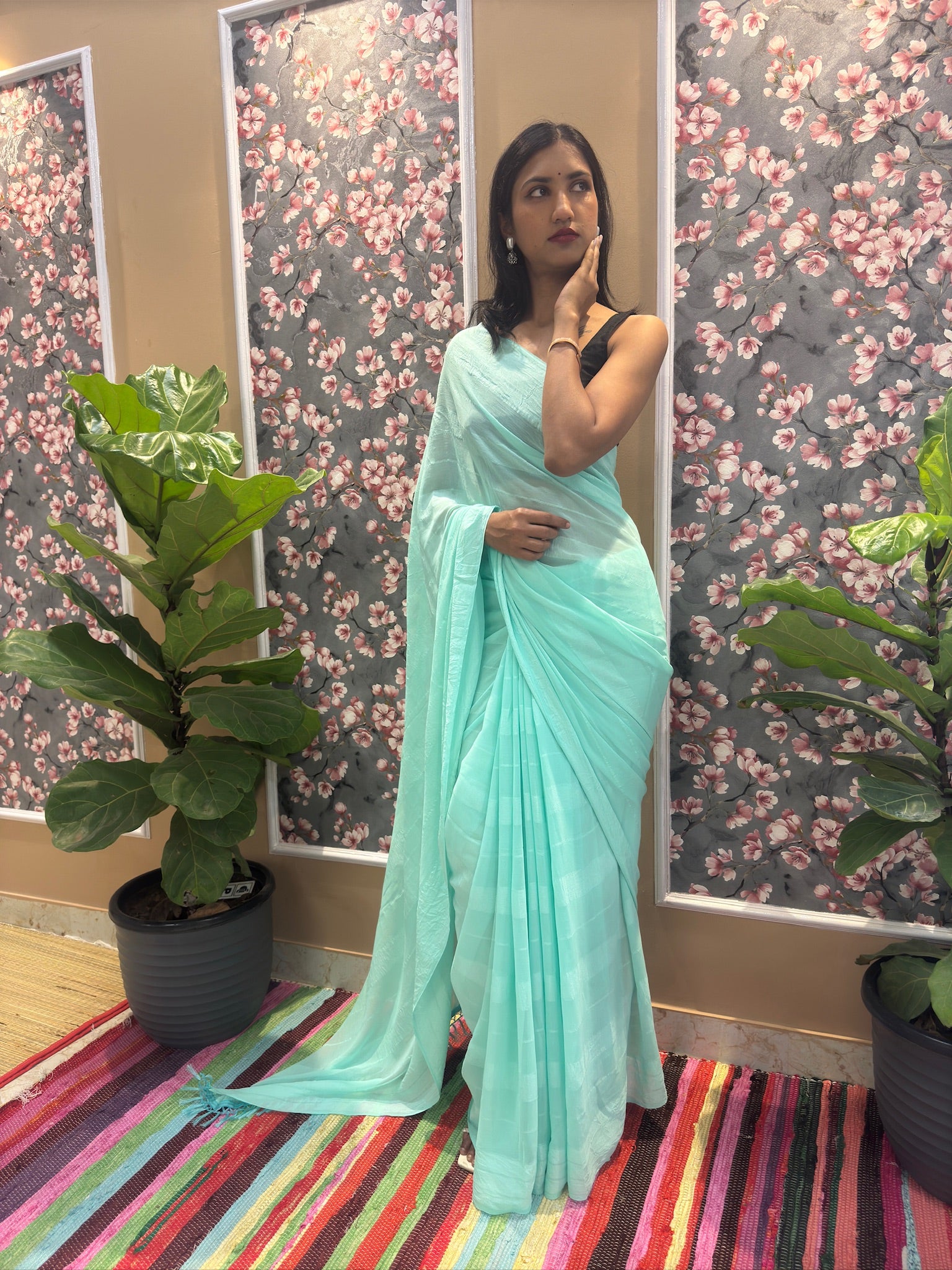 Solid Chiffon Saree