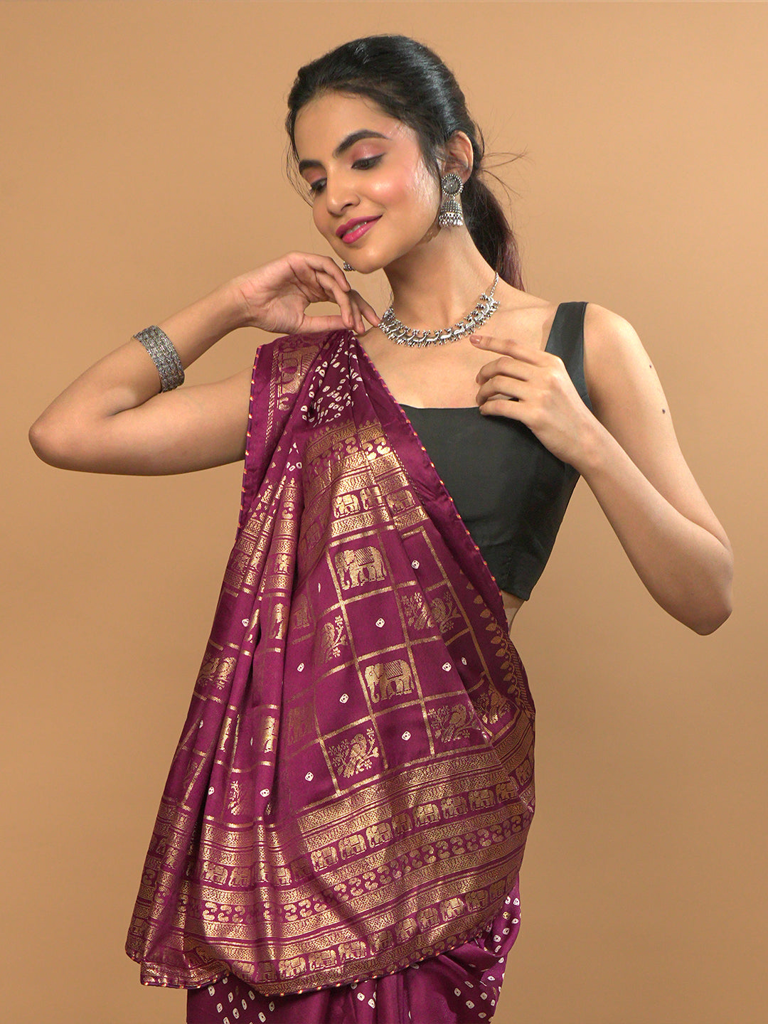 Bandhini Viscose Crepe Saree