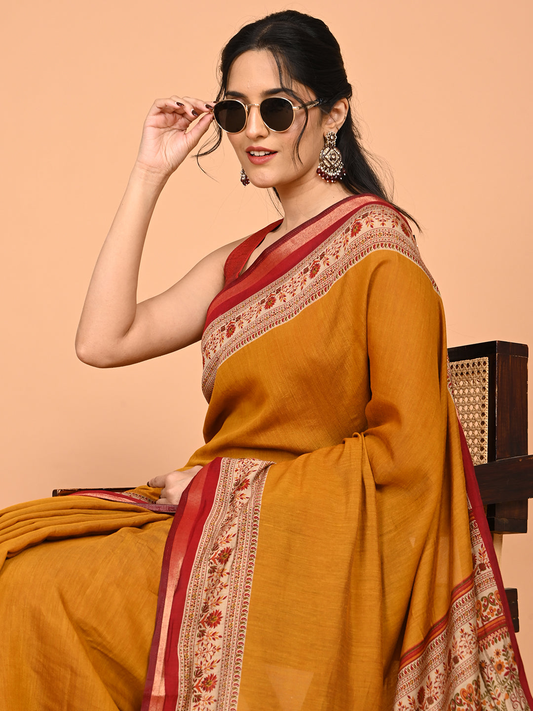 Solid Viscose Cotton Saree