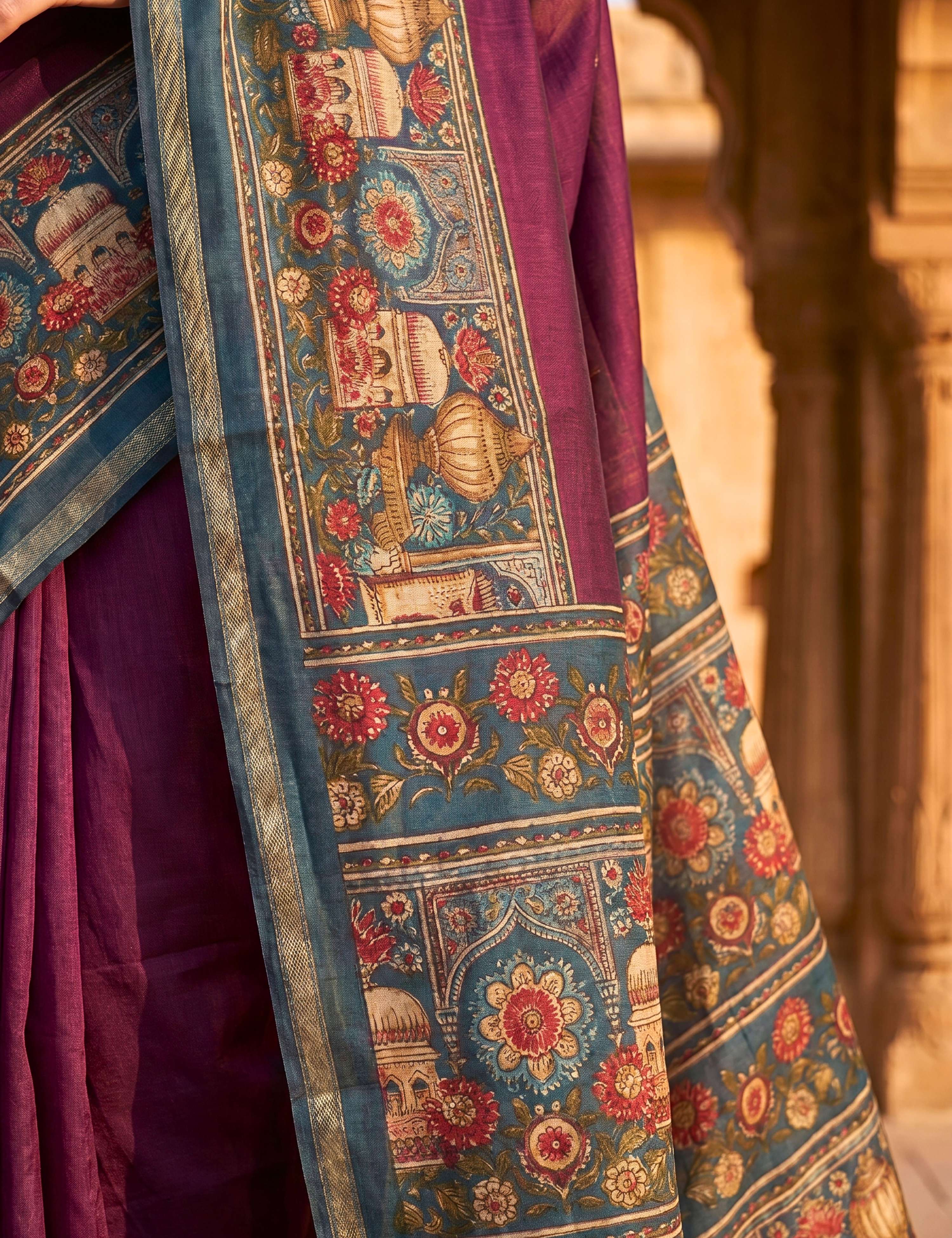 Solid Viscose Cotton Saree