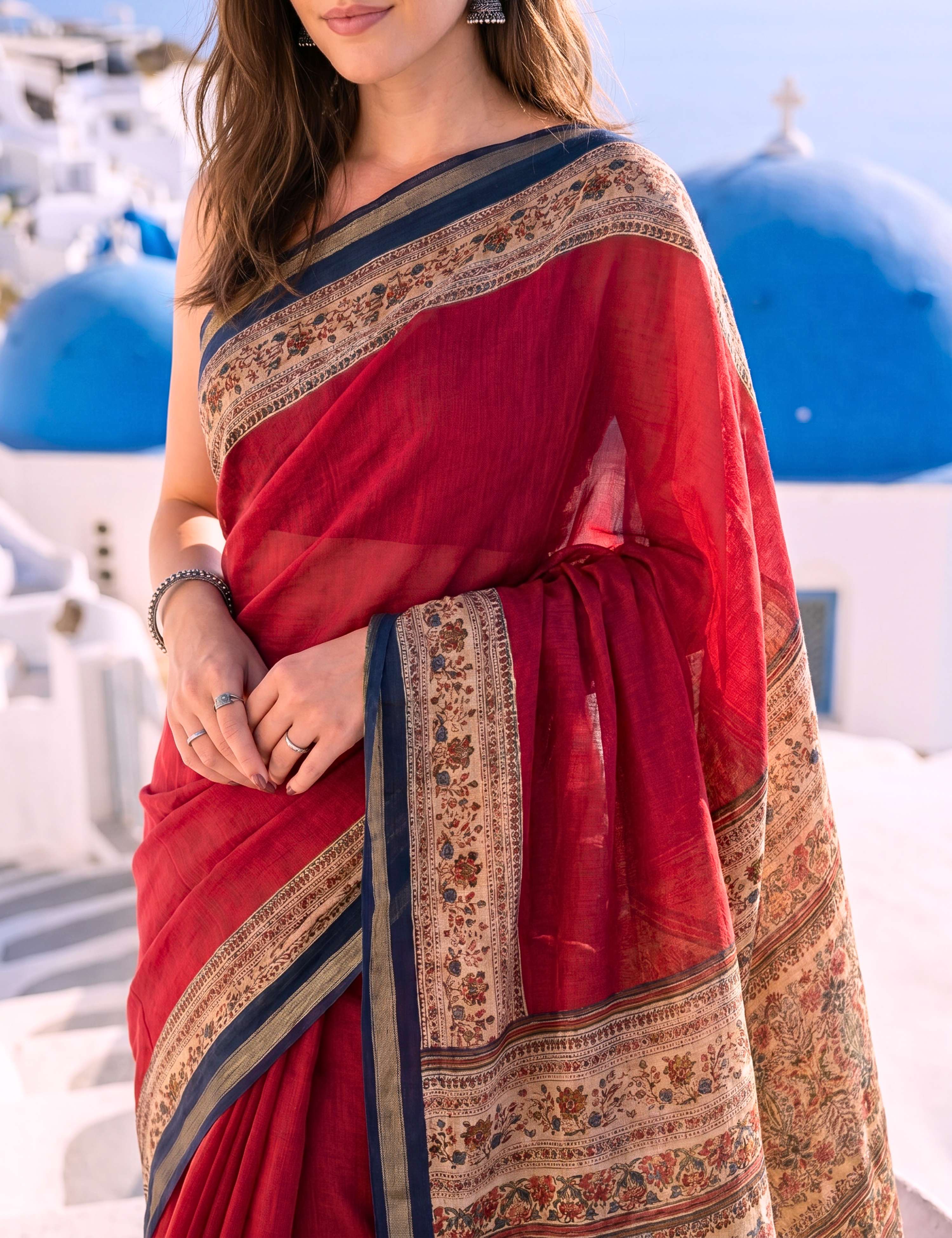 Solid Viscose Cotton Saree