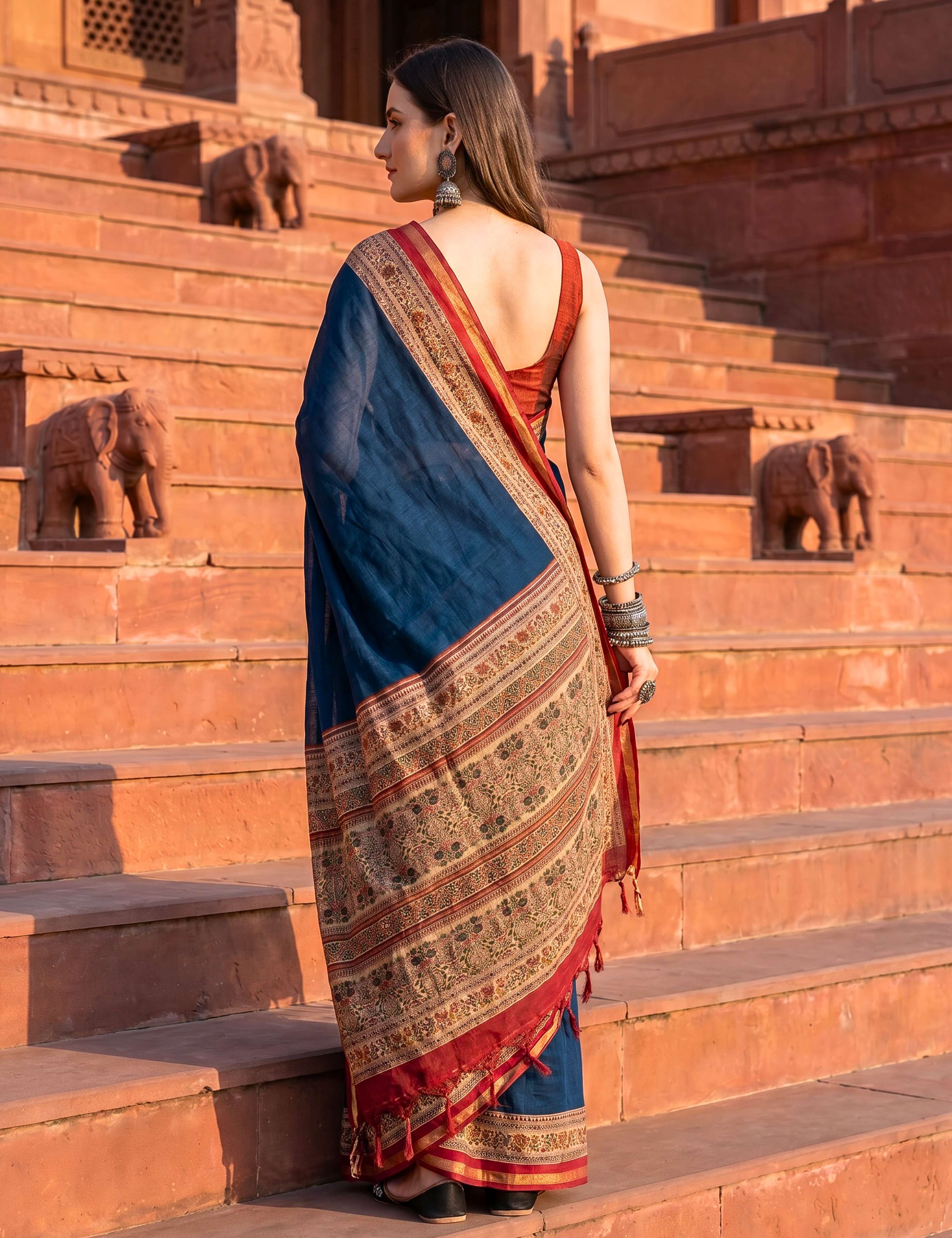 Solid Viscose Cotton Saree