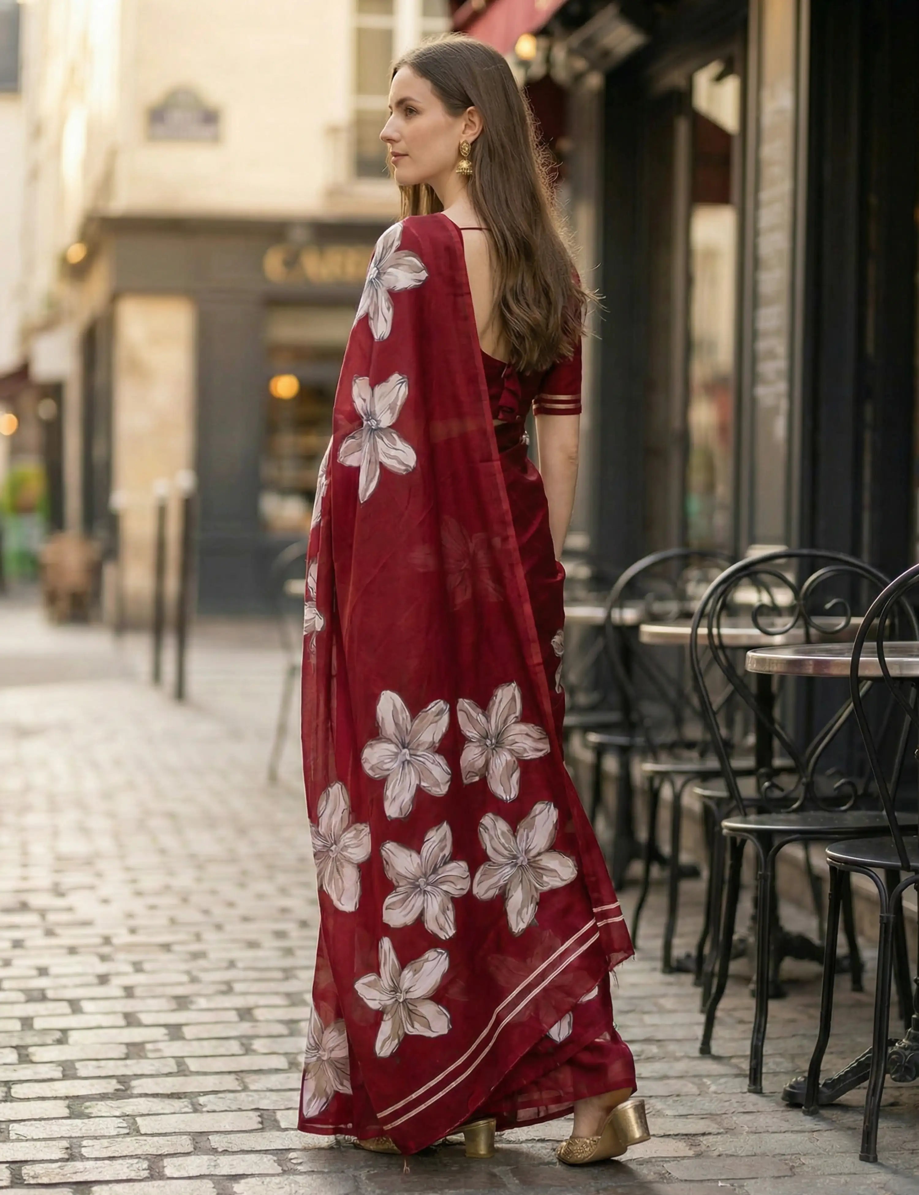 Solid Crepe Silk Saree