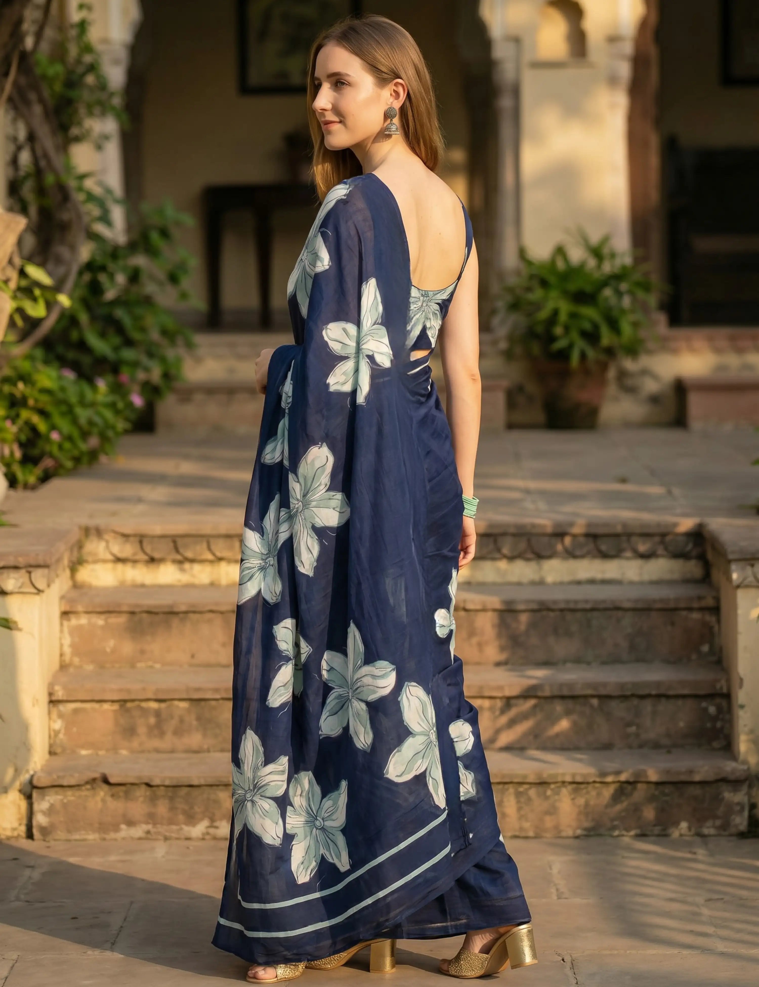 Solid Crepe Silk Saree