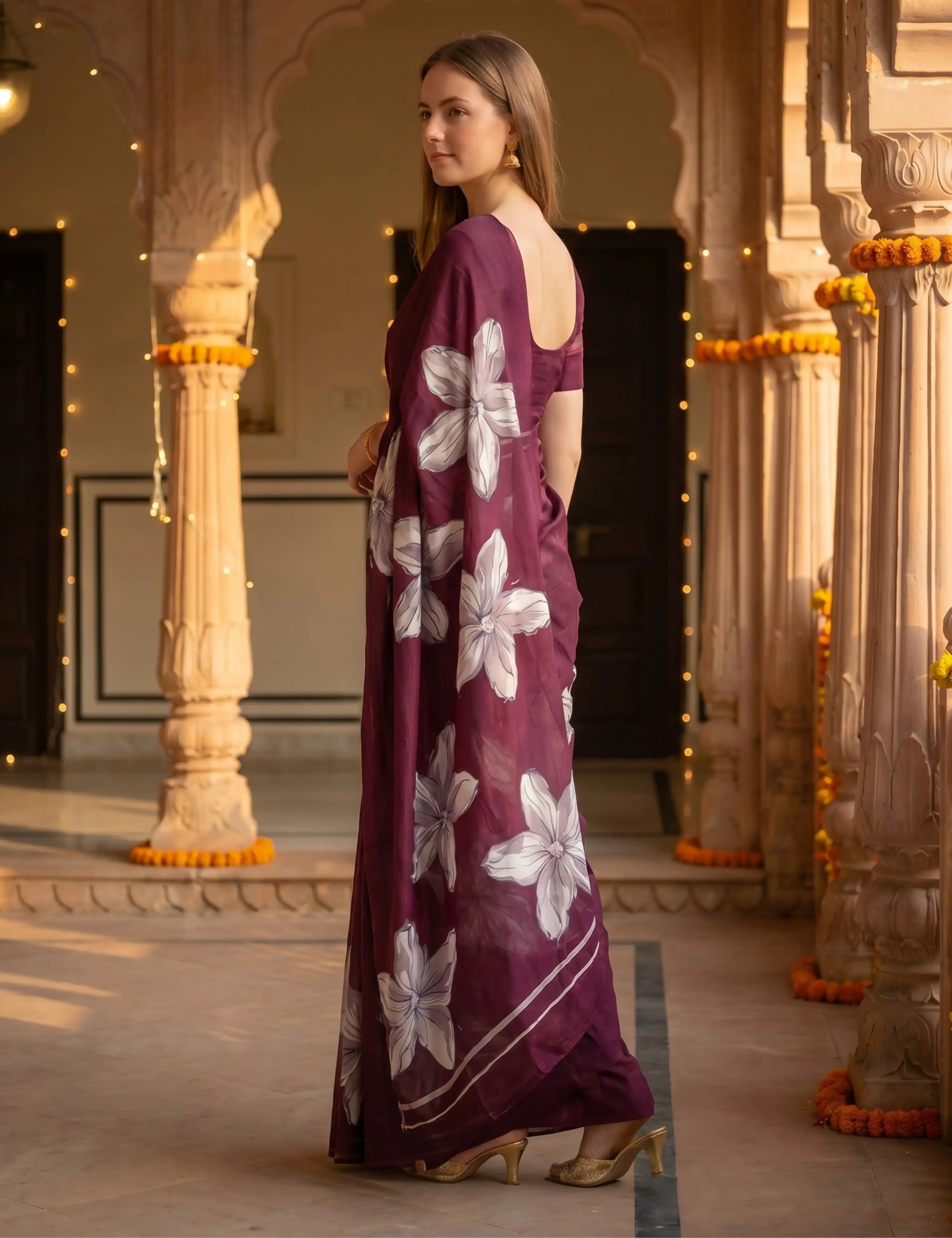 Solid Crepe Silk Saree