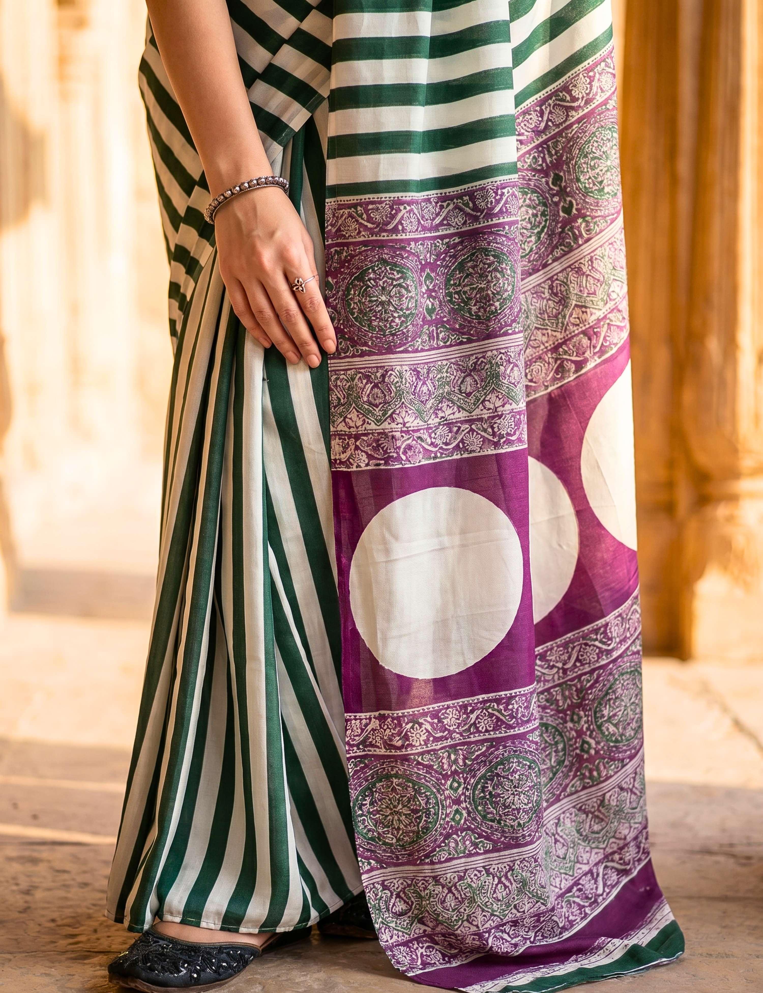 Ajrakh Crepe Saree