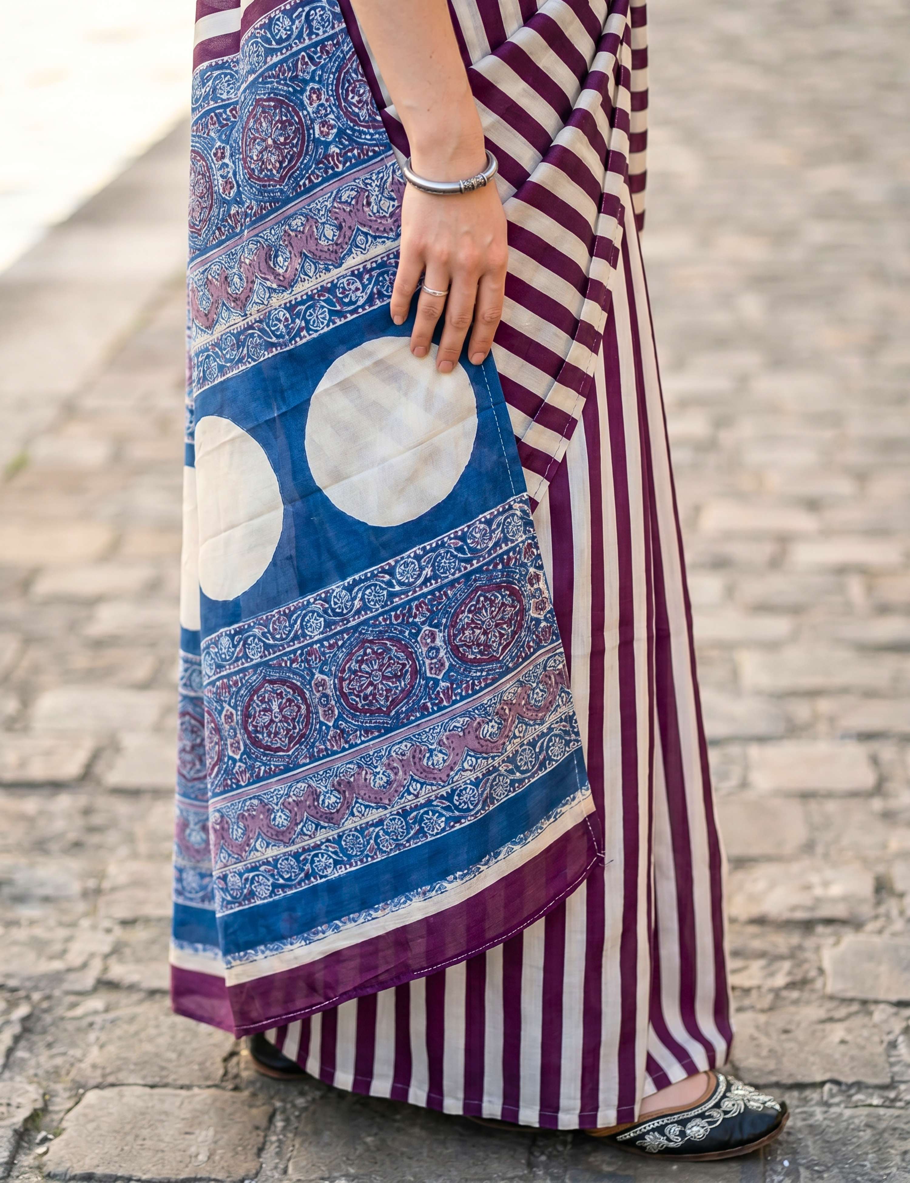 Ajrakh Crepe Saree