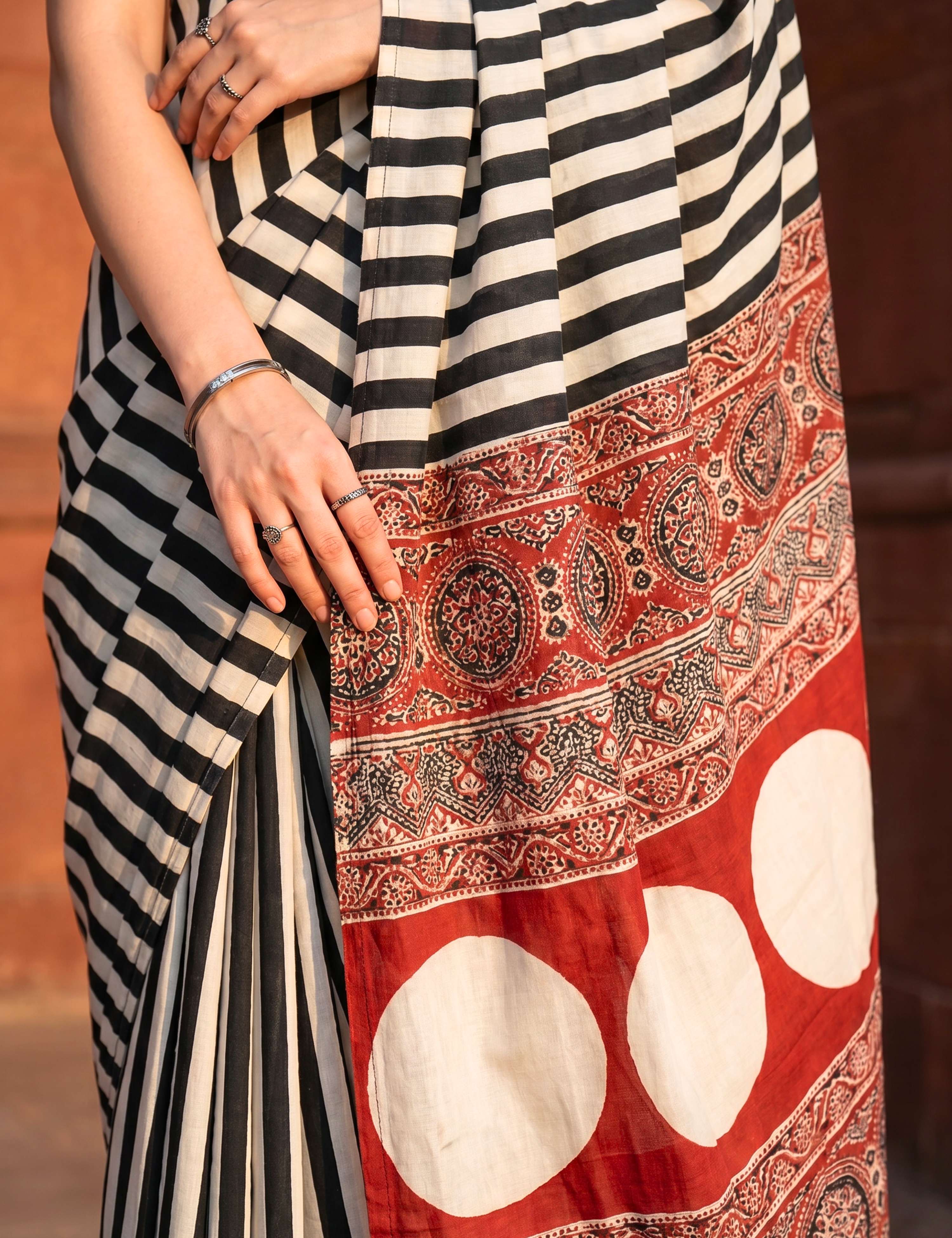 Ajrakh Crepe Saree