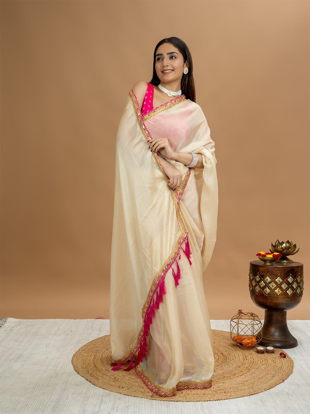 Solid Georgette Saree