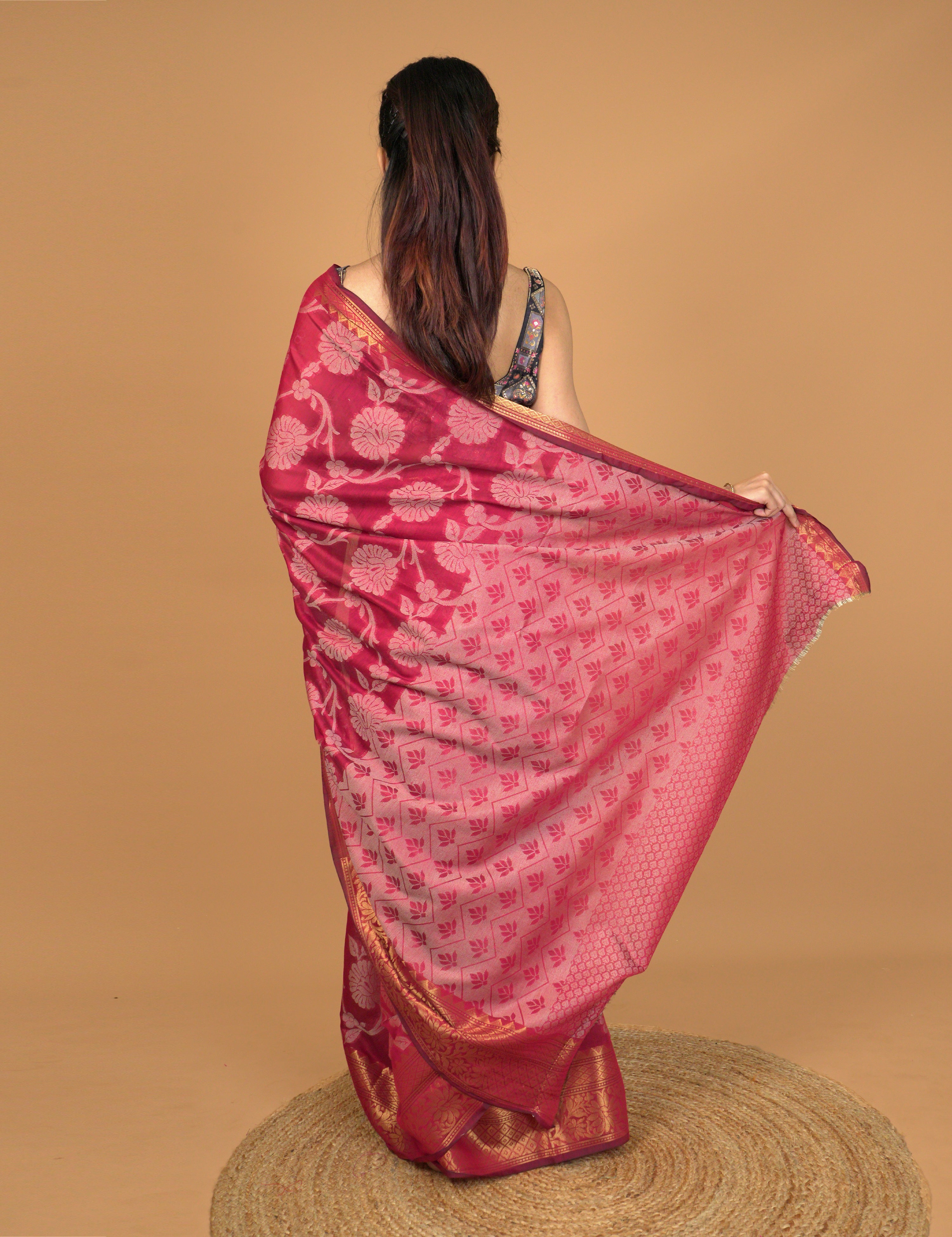 Kota Semi Cotton Geometric Saree