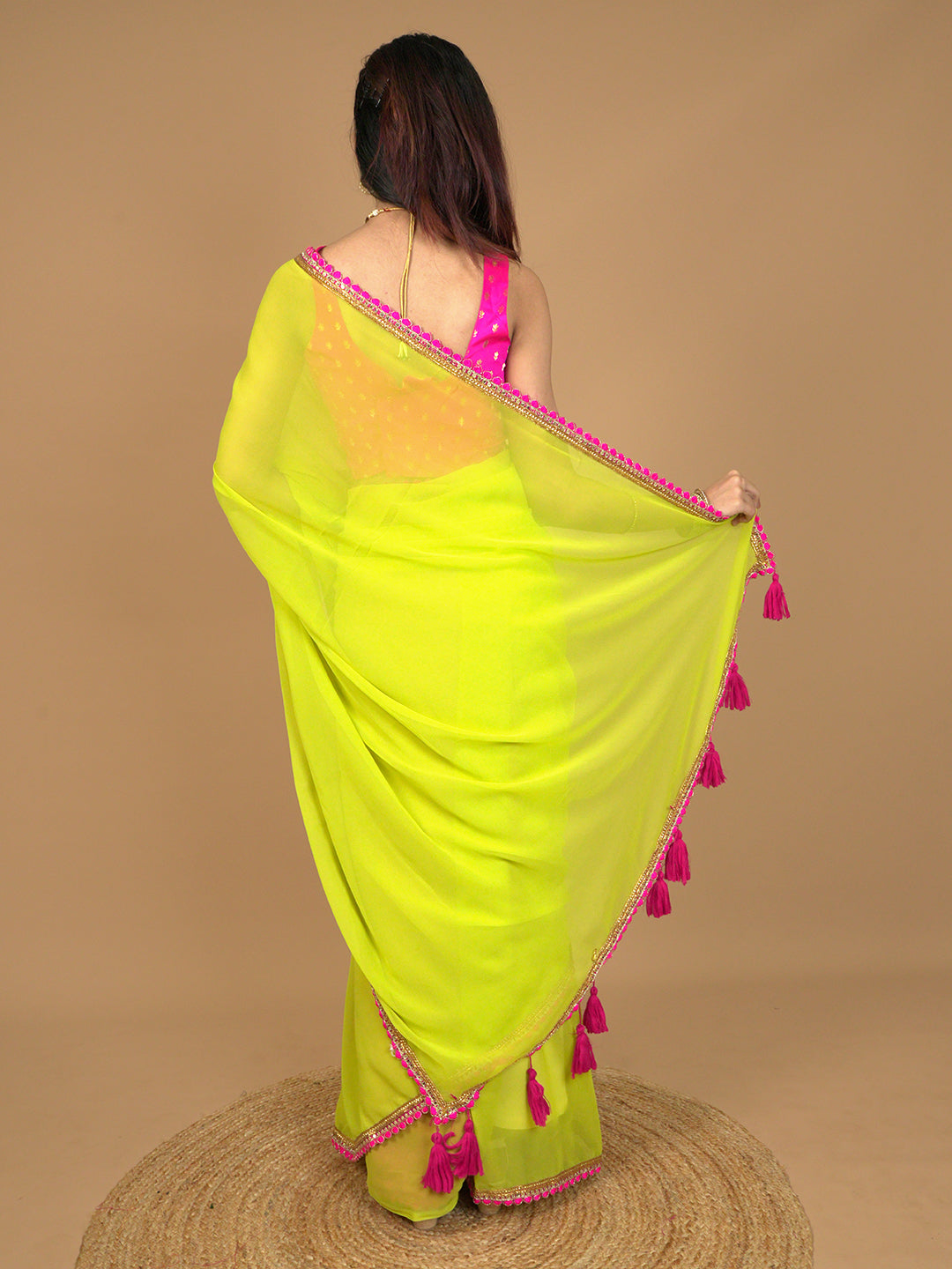 Solid Georgette Saree