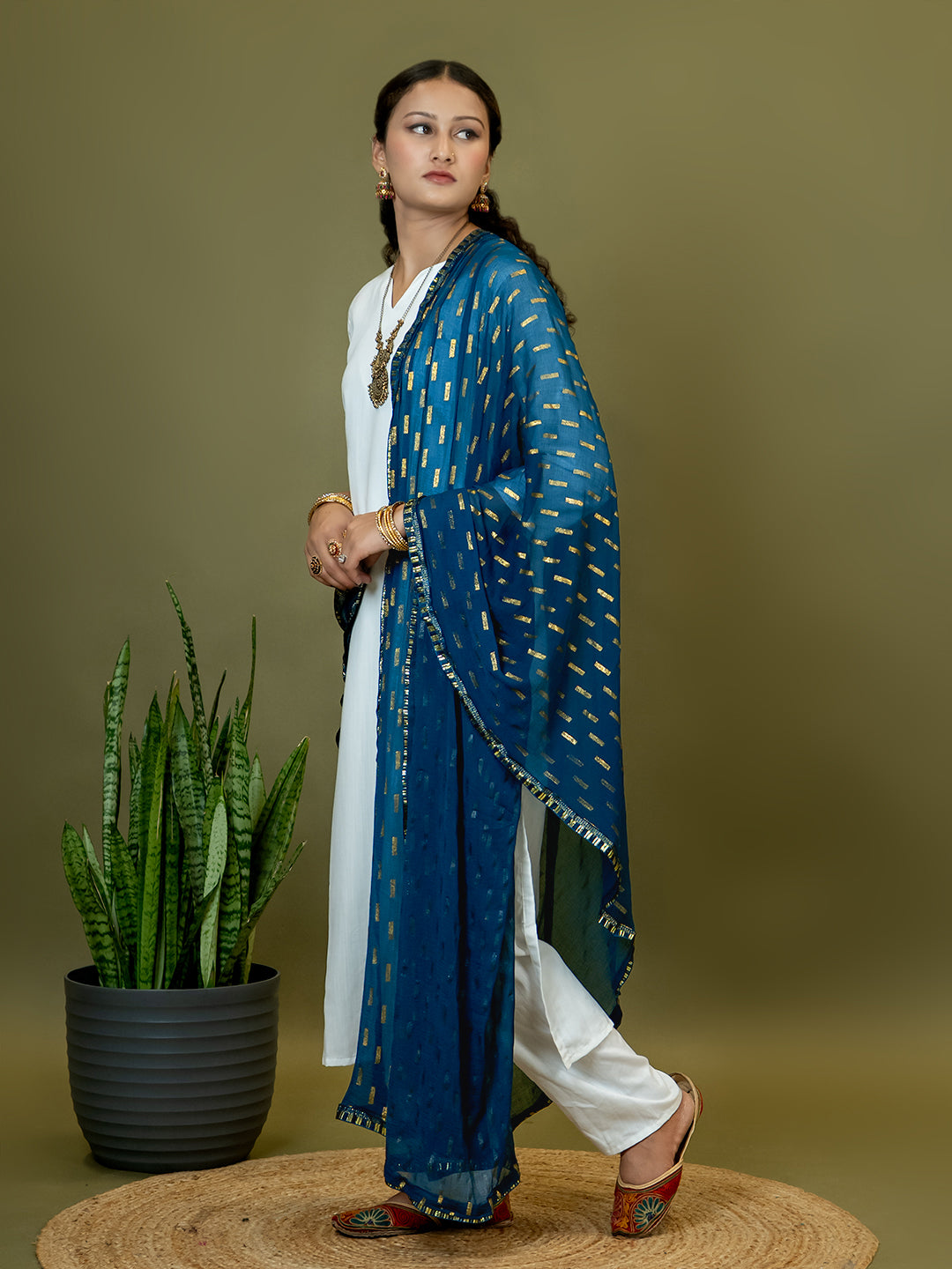 Chiffon Gold Print Dupatta