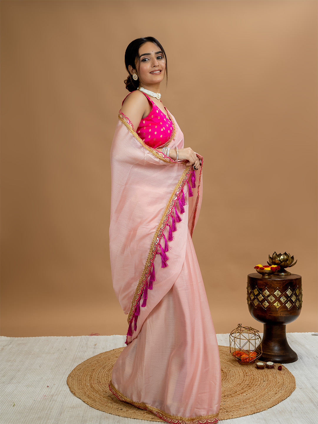 Solid Georgette Saree