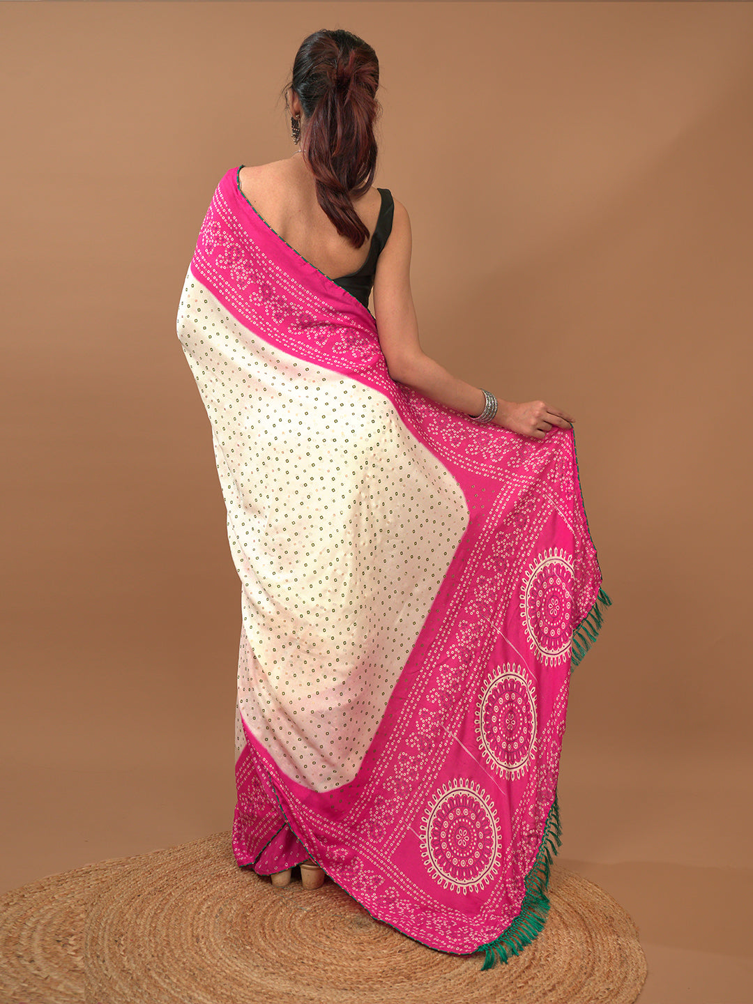 Bandhini Tie & Dye Crepe Saree