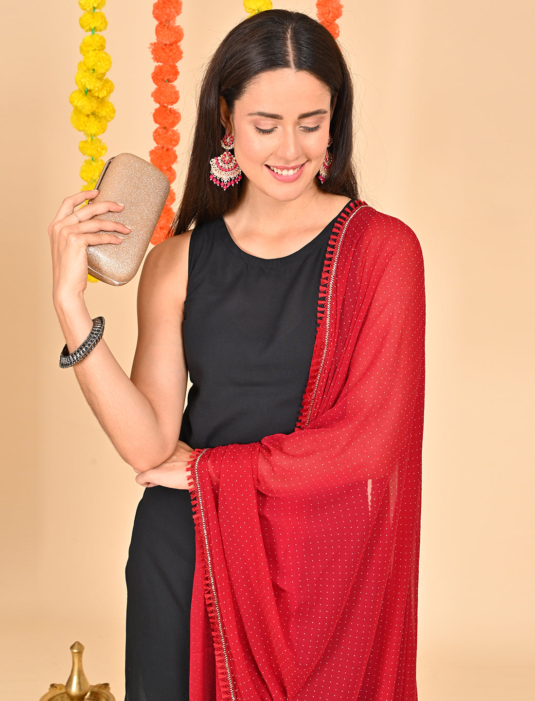 Ditsy Dots Chiffon Dupatta
