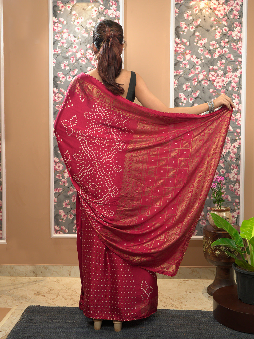Bandhini Viscose Crepe Saree