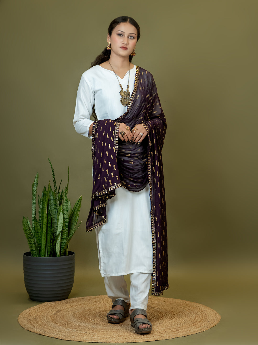 Chiffon Gold Print Dupatta