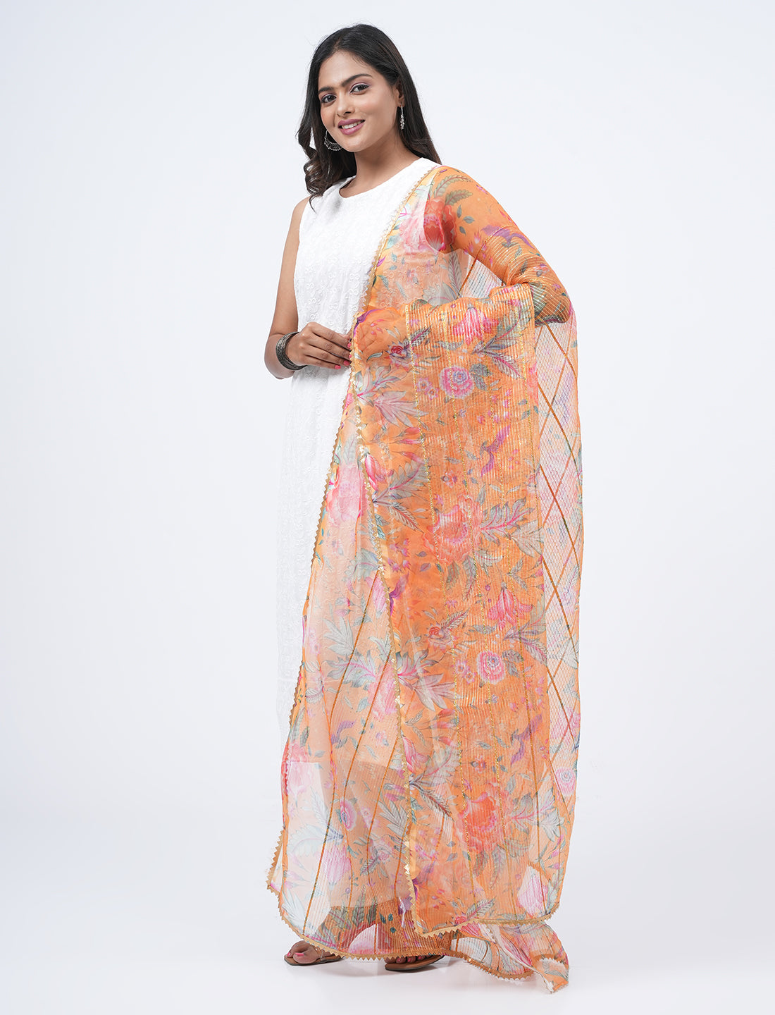 Floral Organza Dupatta
