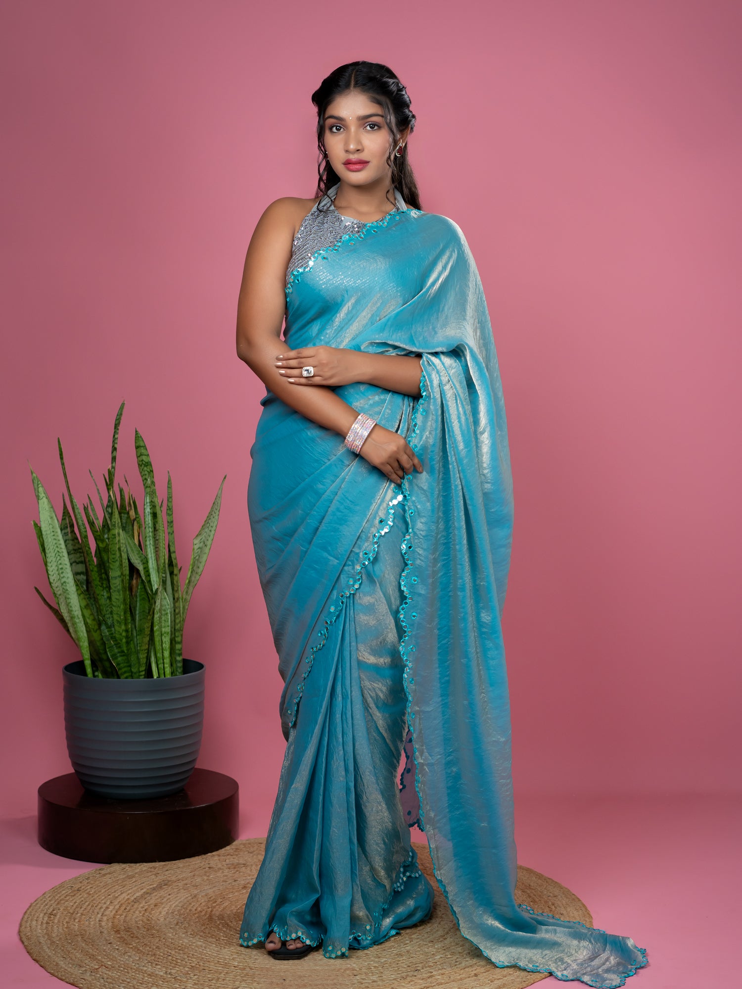 Blue Ready to Wear Party Saree