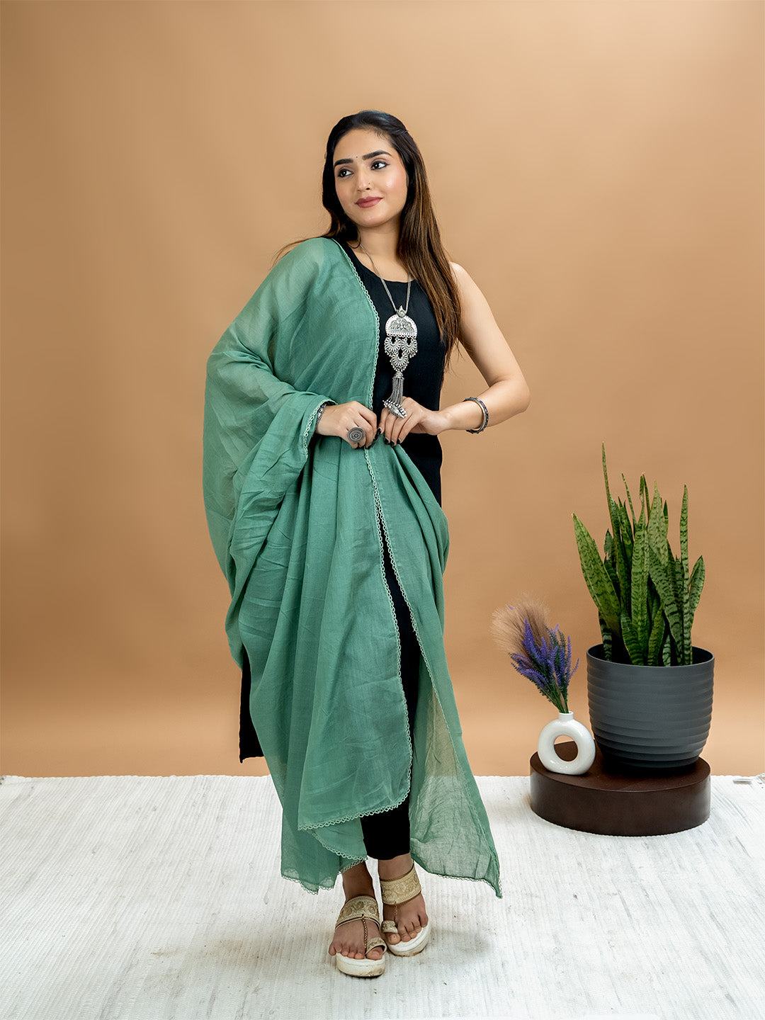 Solid Cotton Dupatta