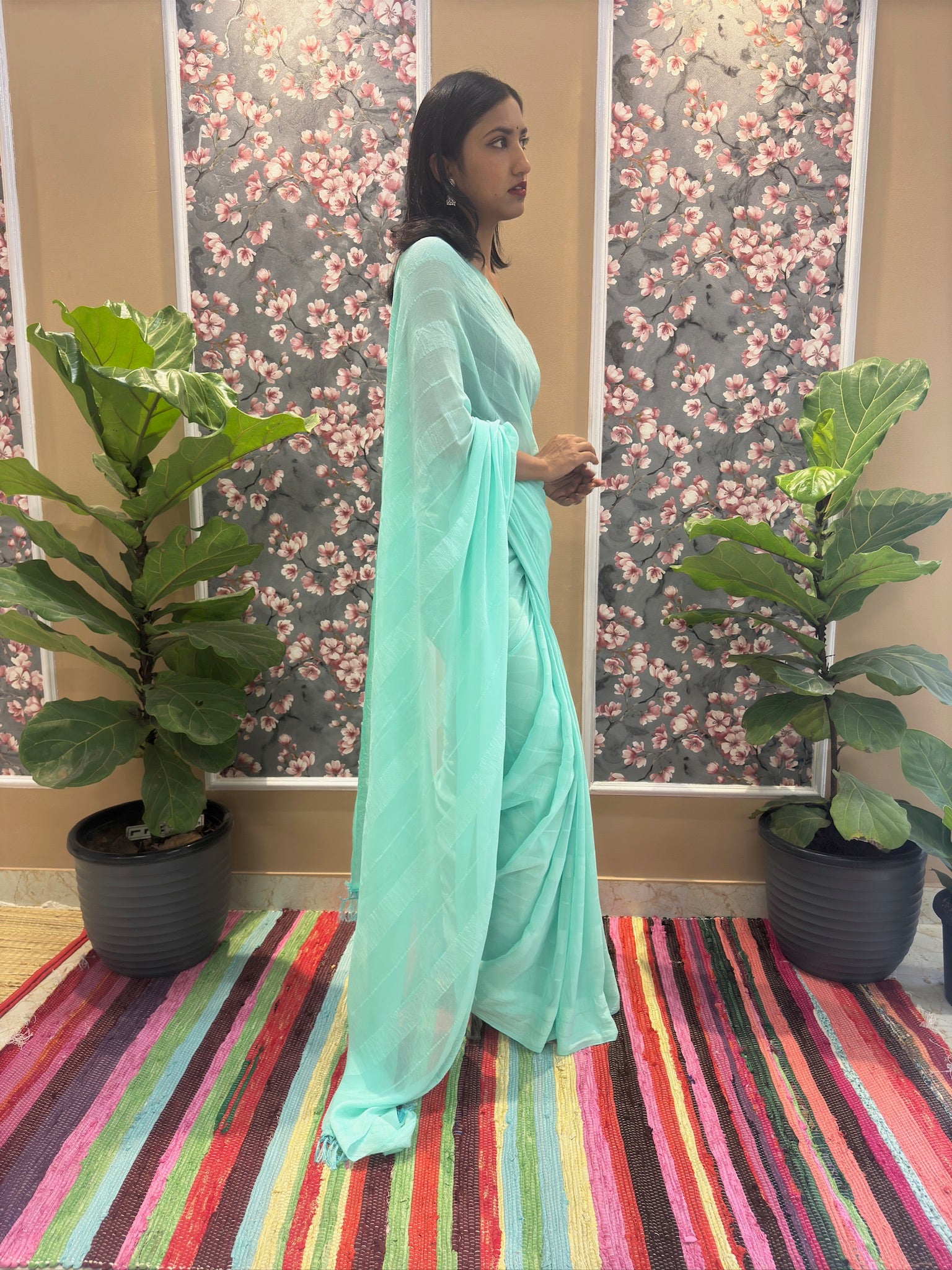 Solid Chiffon Saree