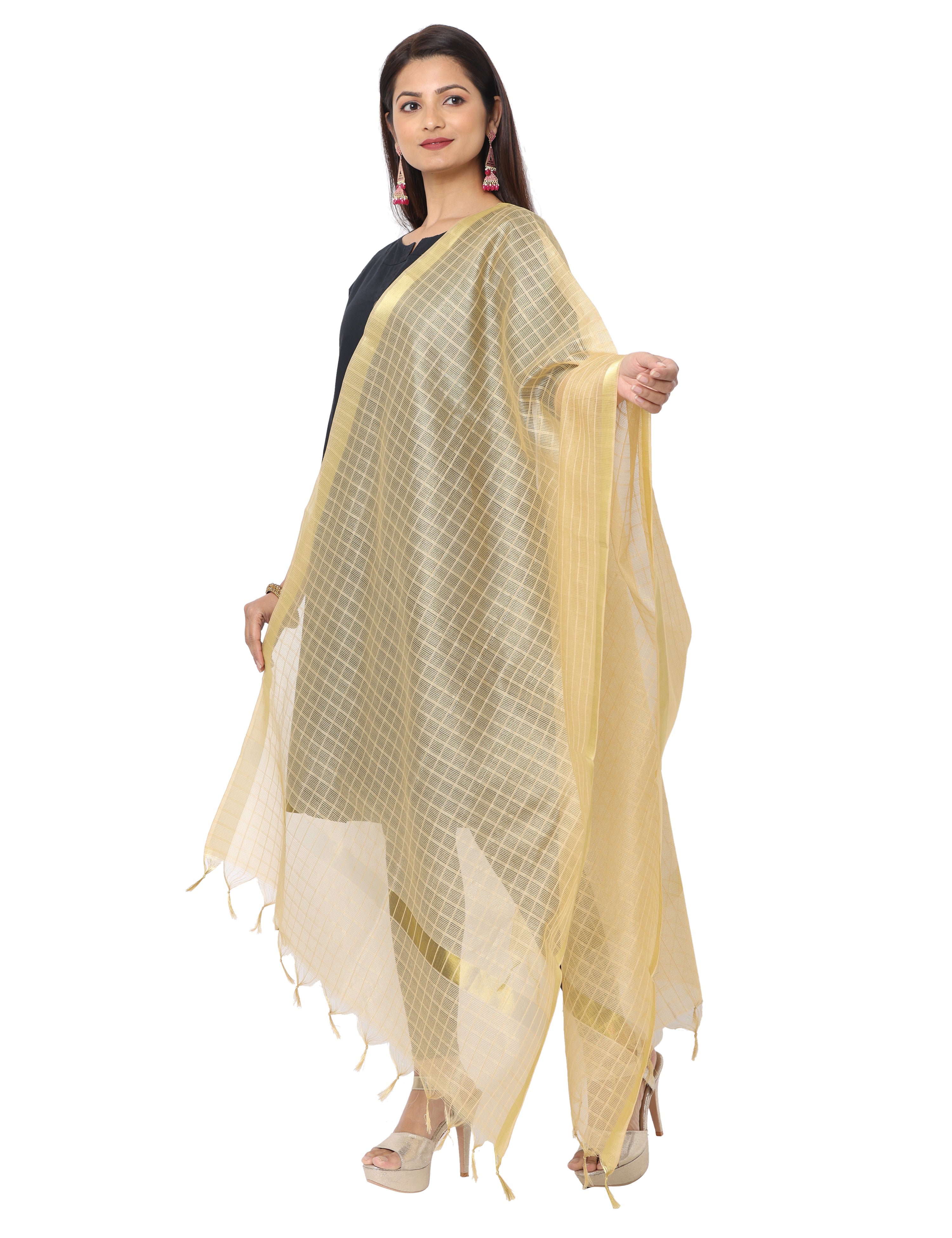 Chanderi Cotton Checkered Dupatta