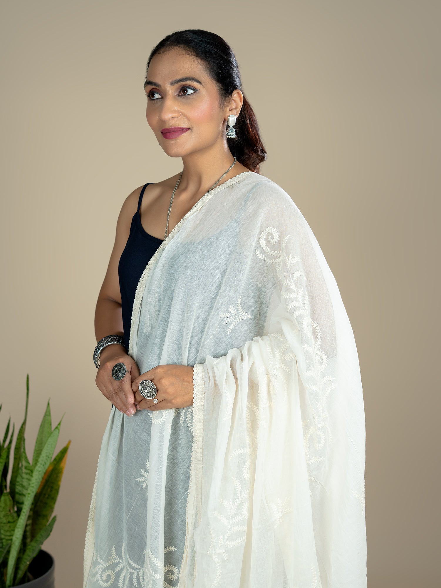 Embroidered Cotton Dupatta