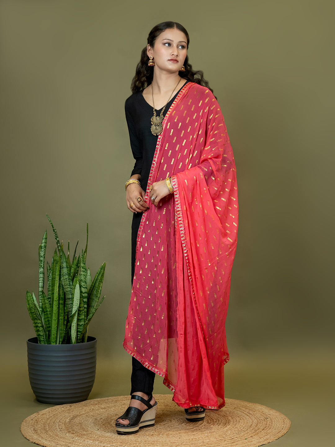 Chiffon Gold Print Dupatta