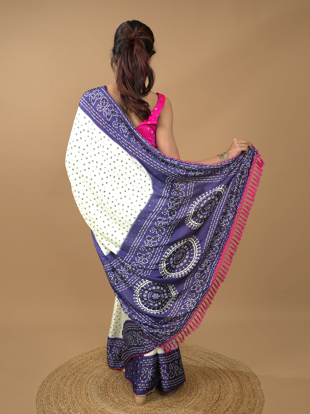 Bandhini Tie & Dye Crepe Saree