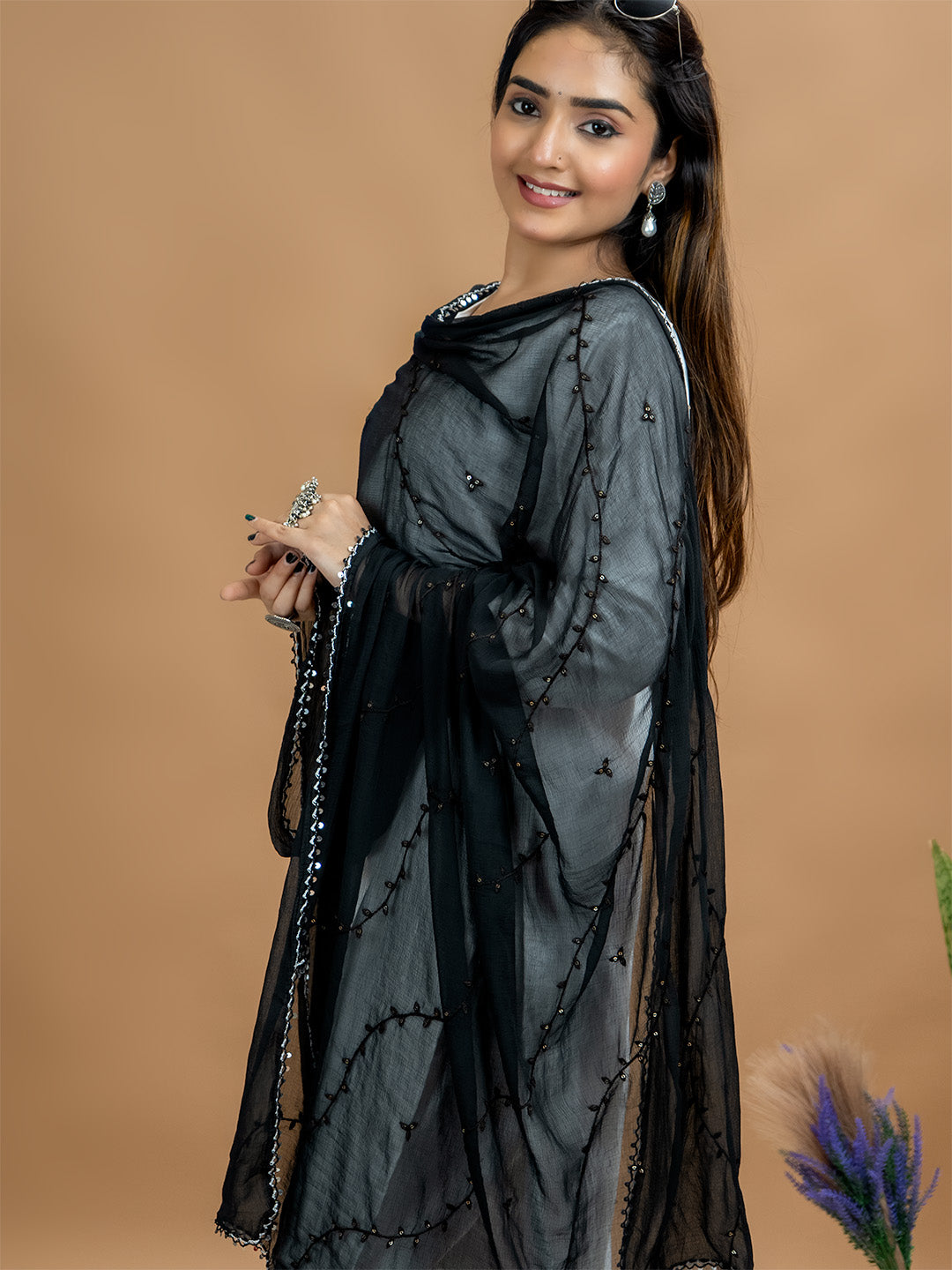 Embroidered Chiffon Dupatta