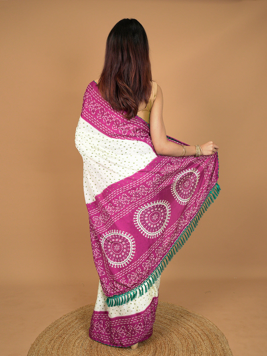 Bandhini Tie & Dye Crepe Saree