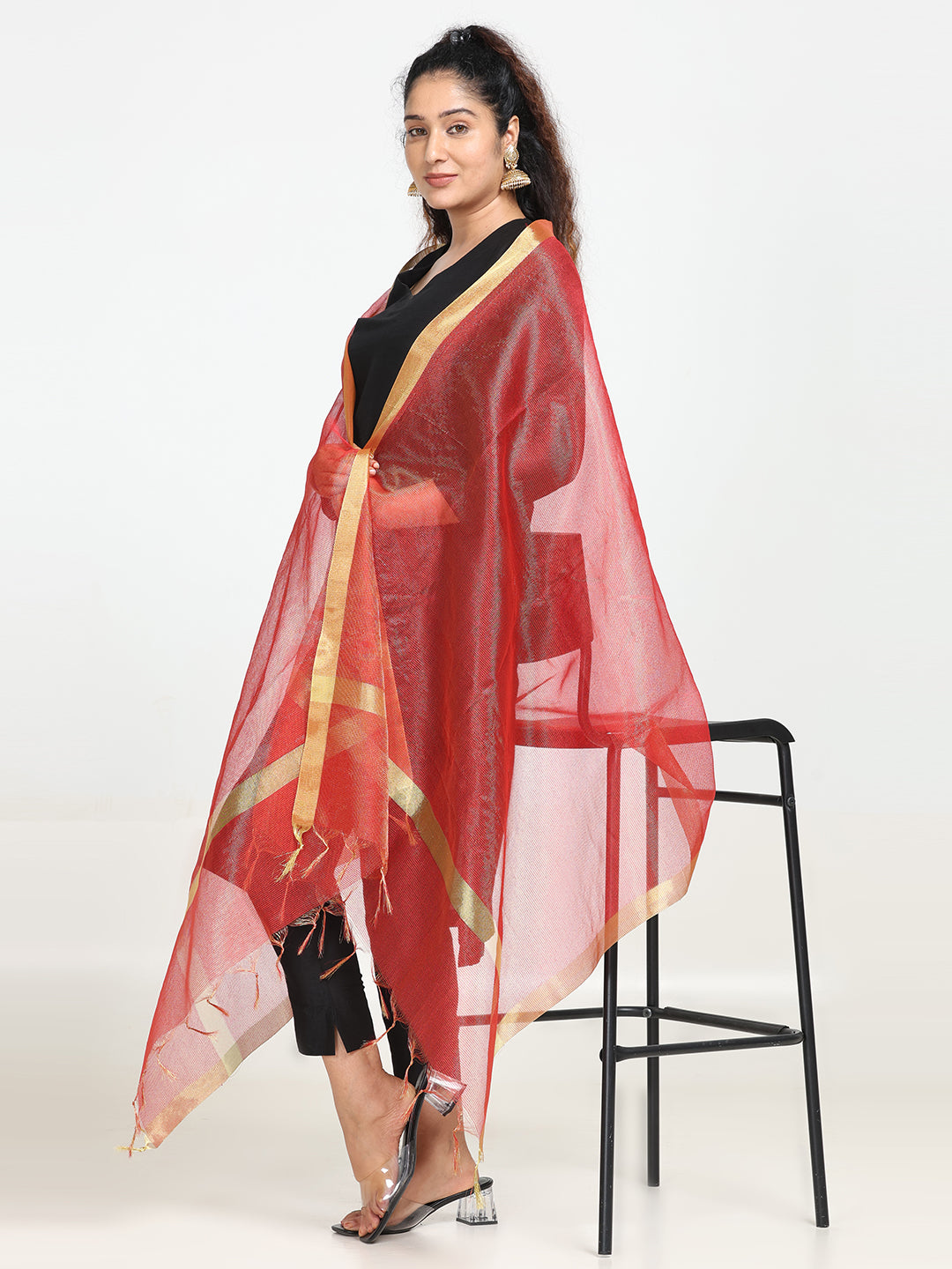 Chanderi Cotton Checkered Dupatta