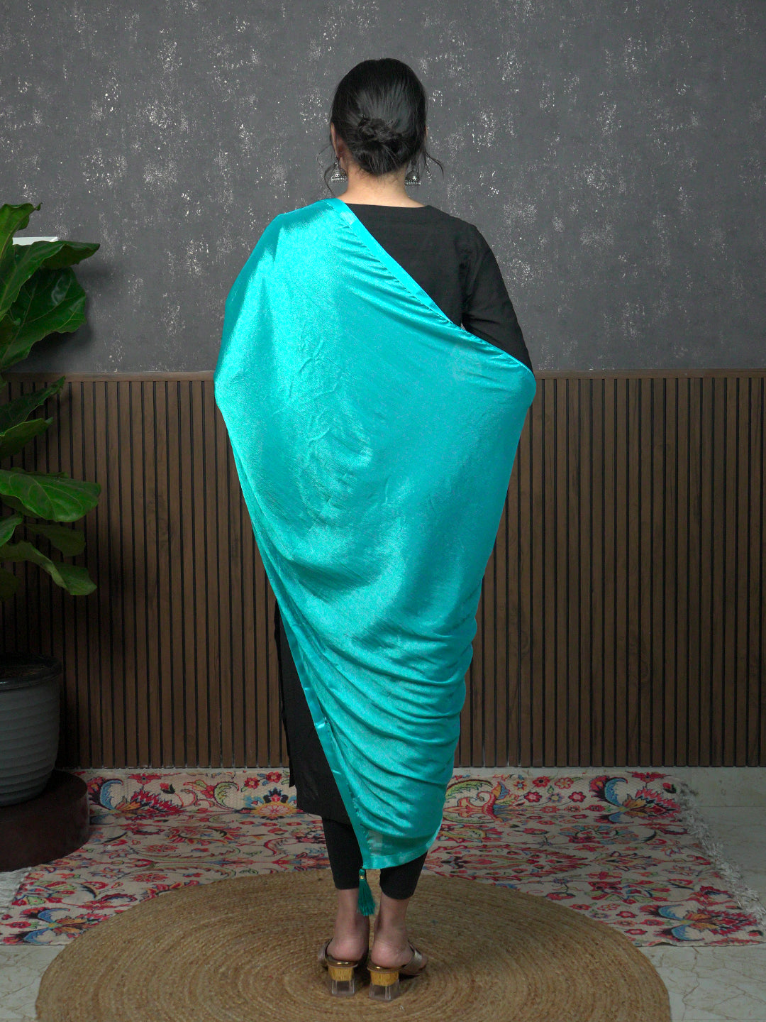 Solid Satin Crepe Dupatta