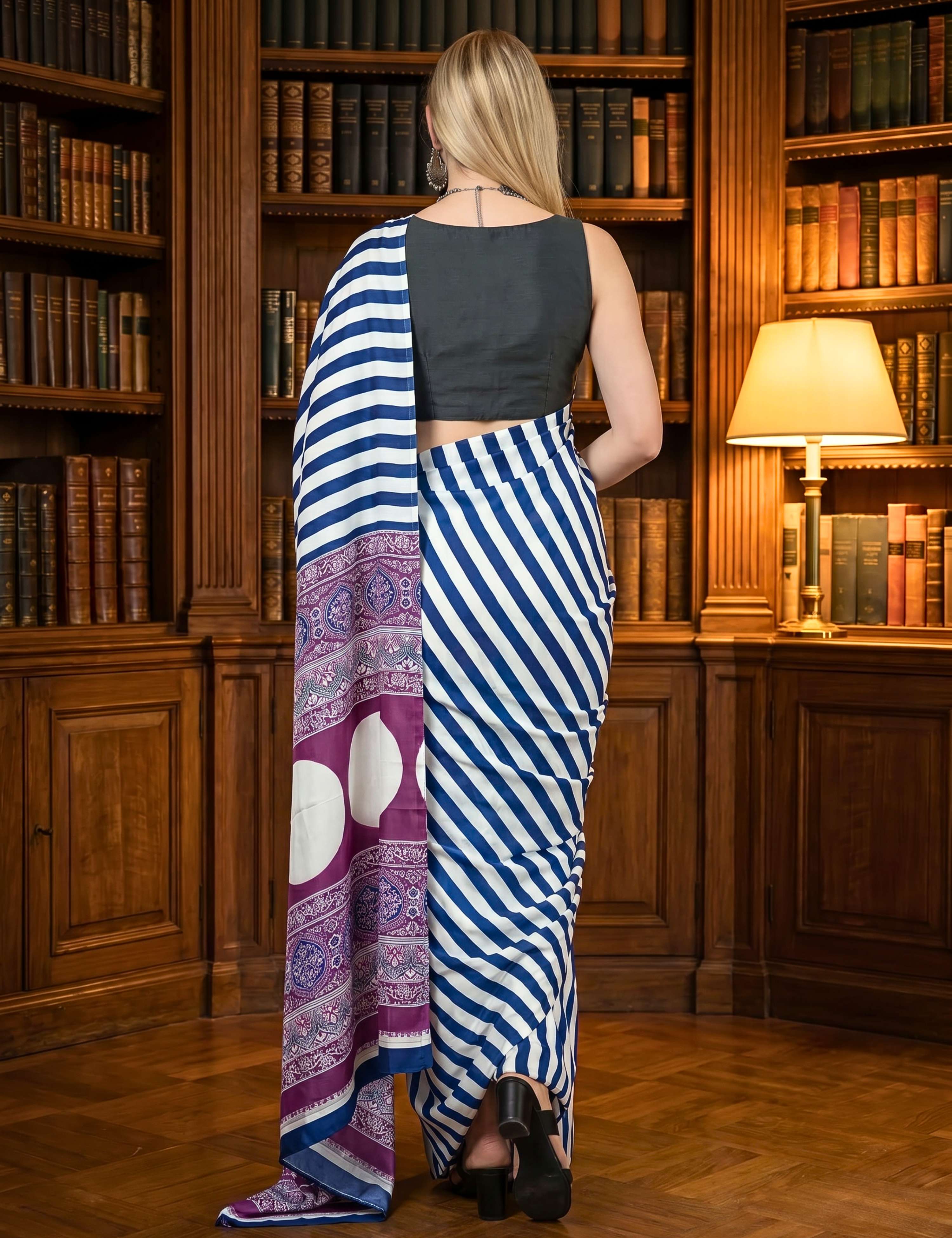 Ajrakh Crepe Saree