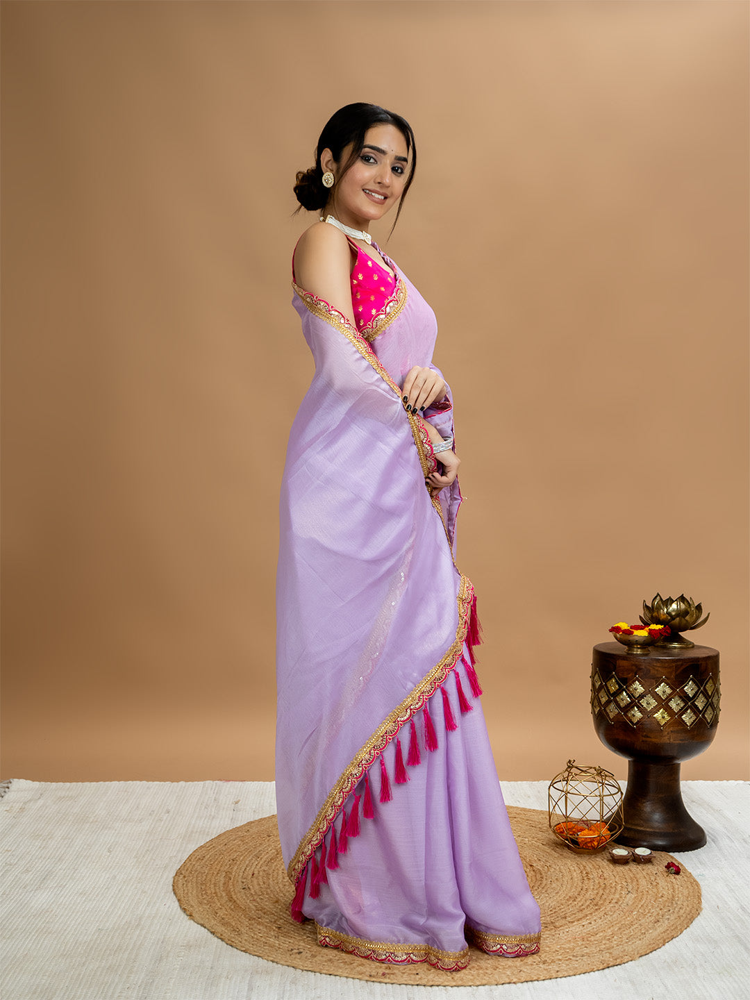 Solid Georgette Saree