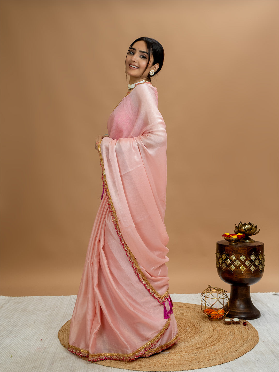 Solid Georgette Saree