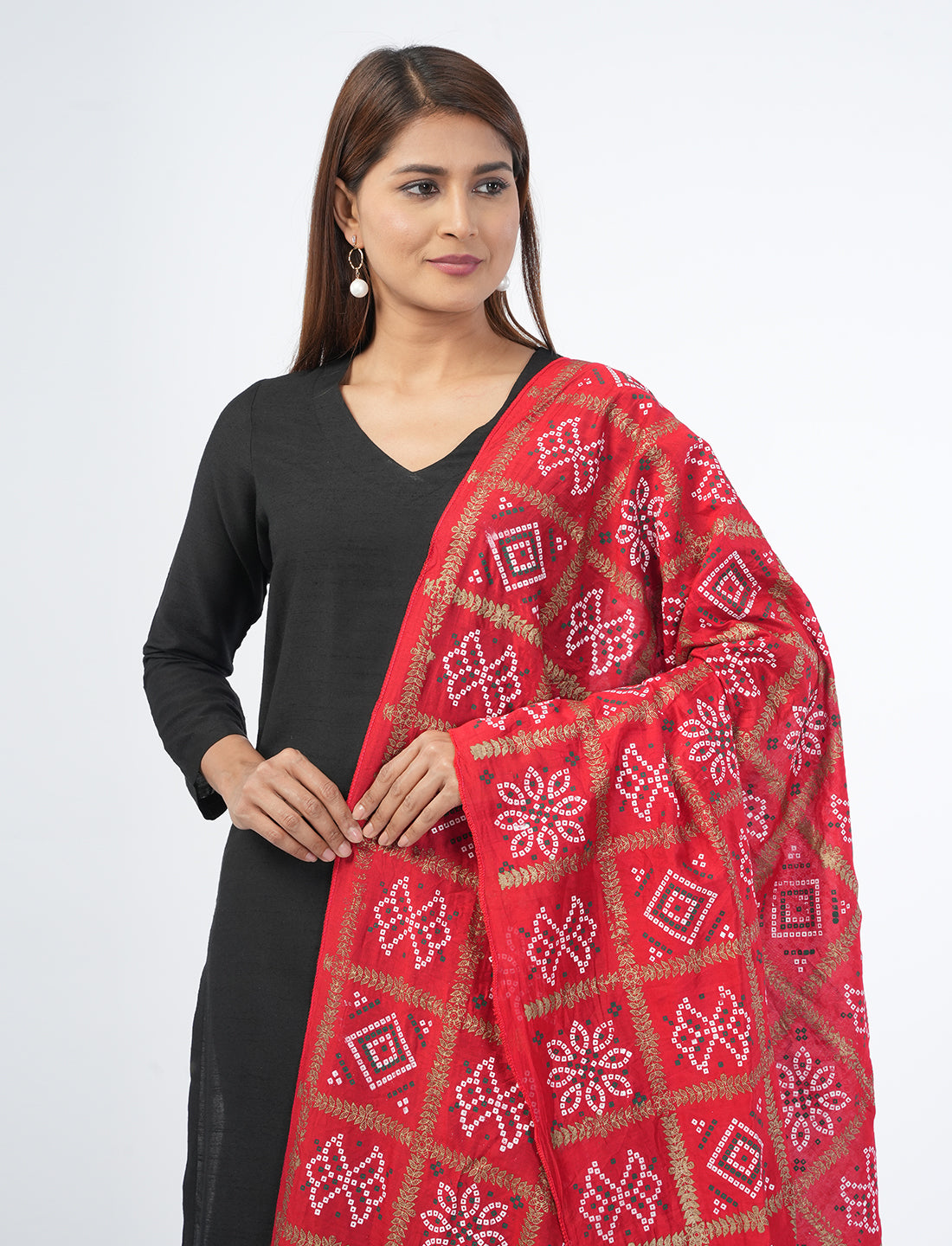 Ghatchola Checks Gaji Silk Dupatta