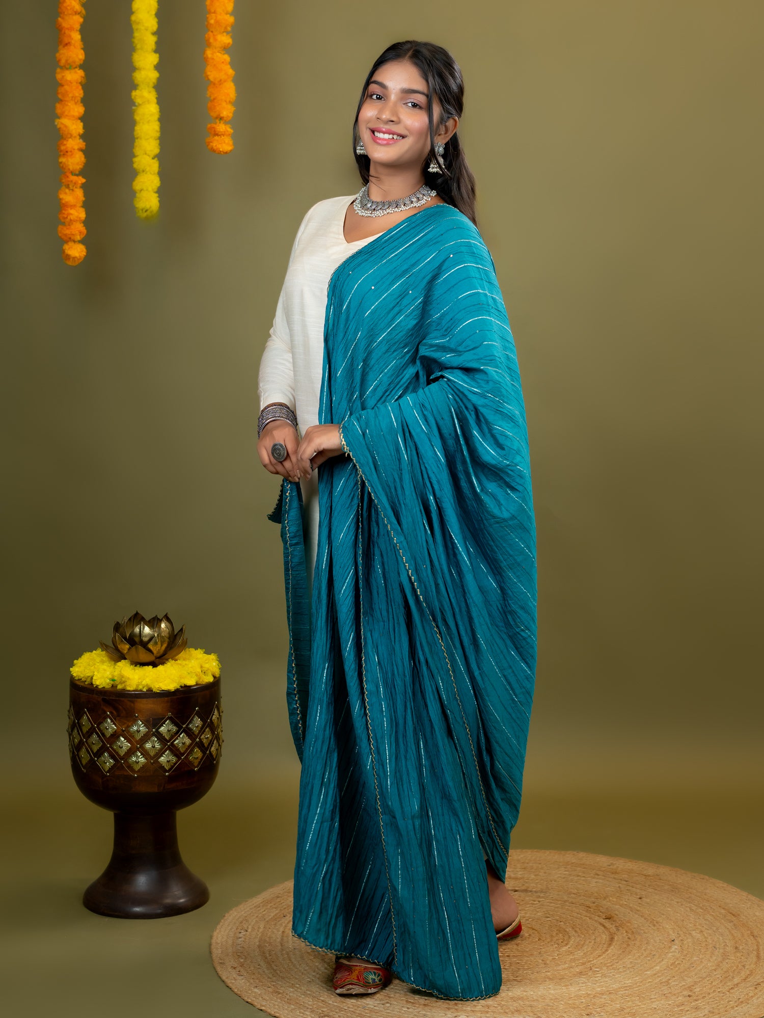 Embroidered Chinon Dupatta