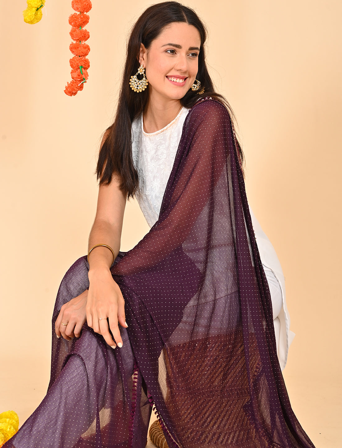 Ditsy Dots Chiffon Dupatta