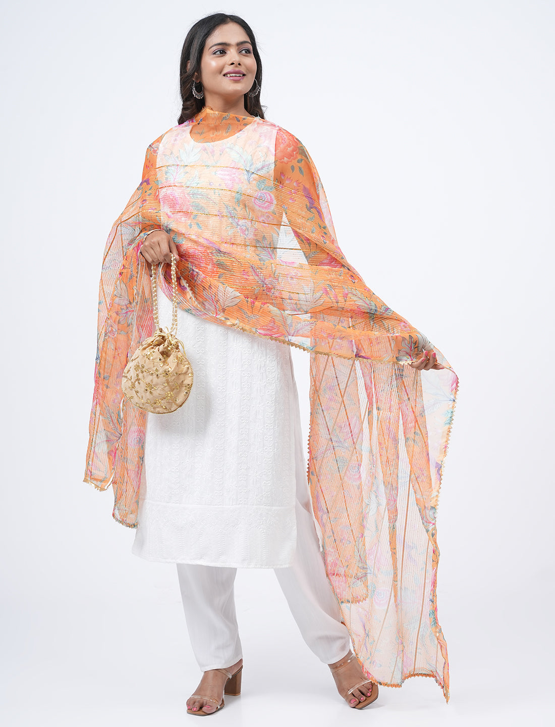 Floral Organza Dupatta