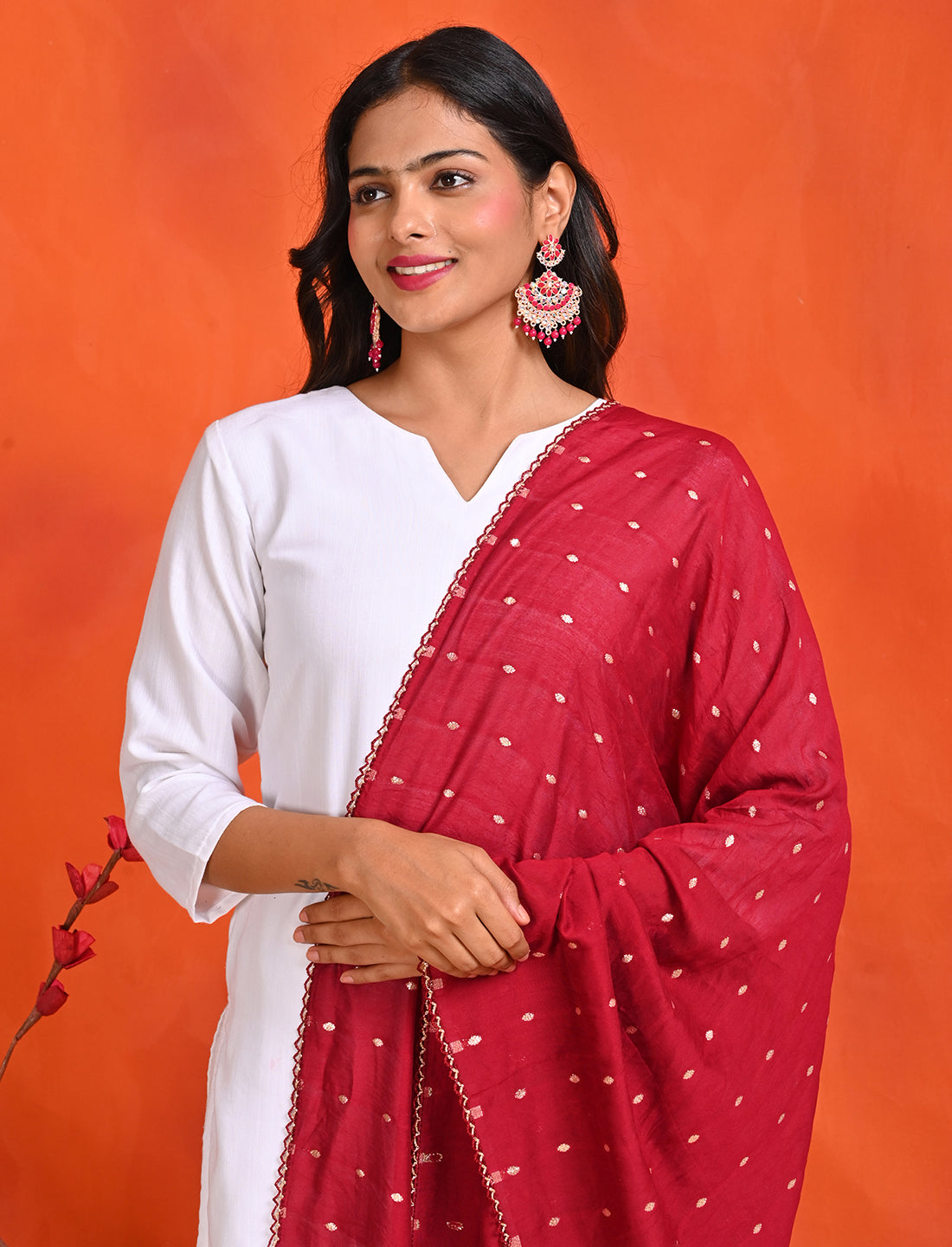 Chanderi Zari weave Dupatta