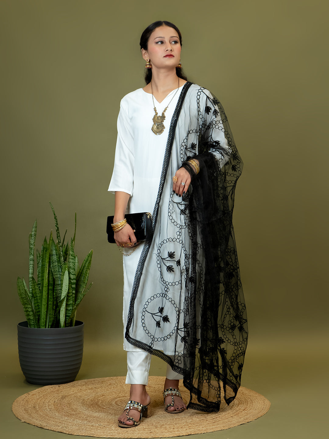 Chiffon Gold Print Dupatta