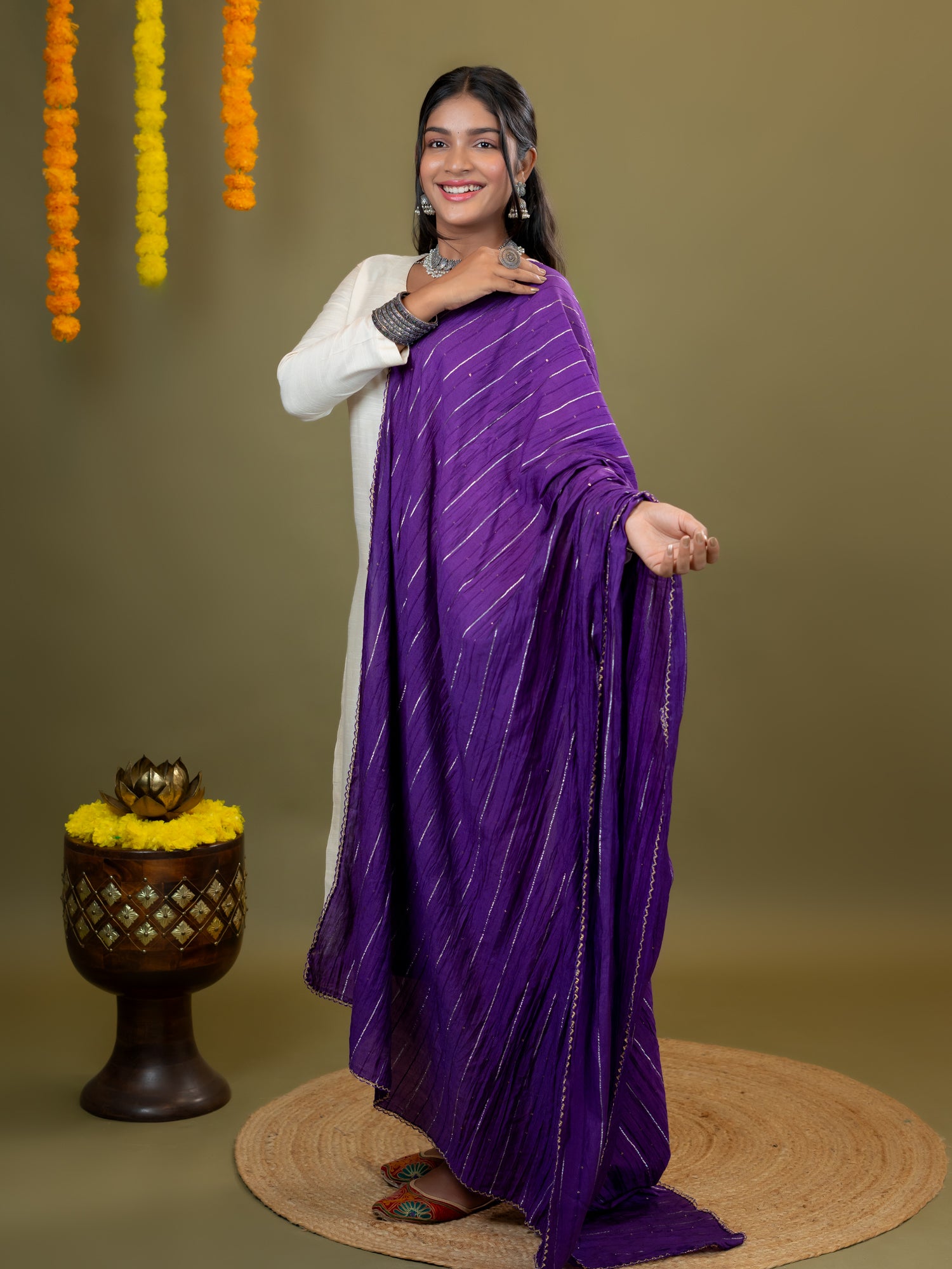 Embroidered Chinon Dupatta