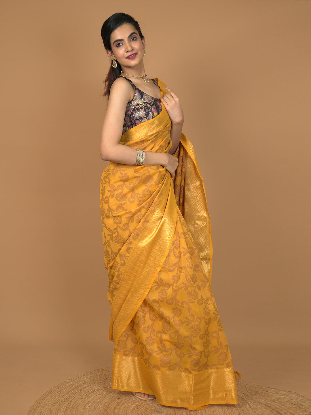 Kota Semi Cotton Geometric Saree