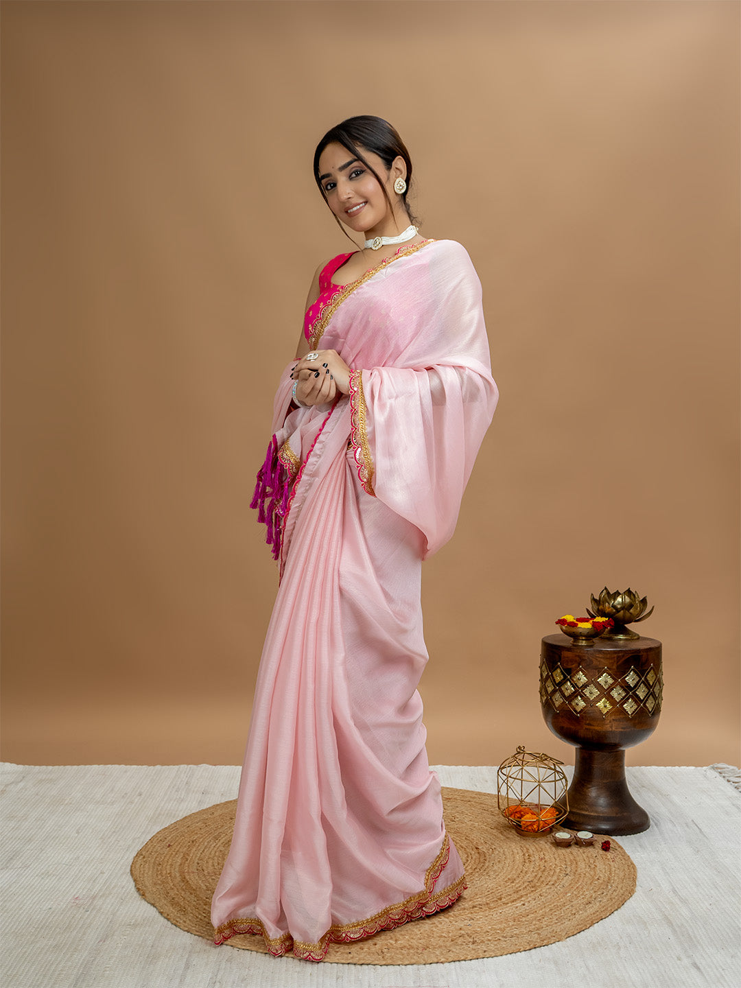 Solid Georgette Saree