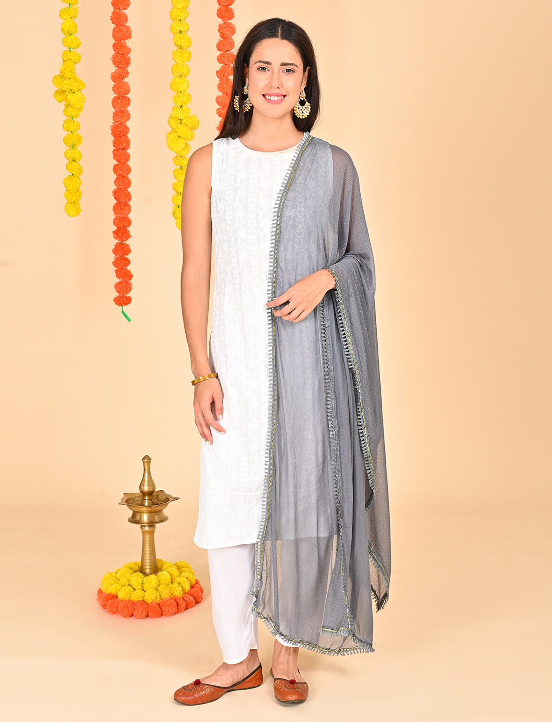 Ditsy Dots Chiffon Dupatta